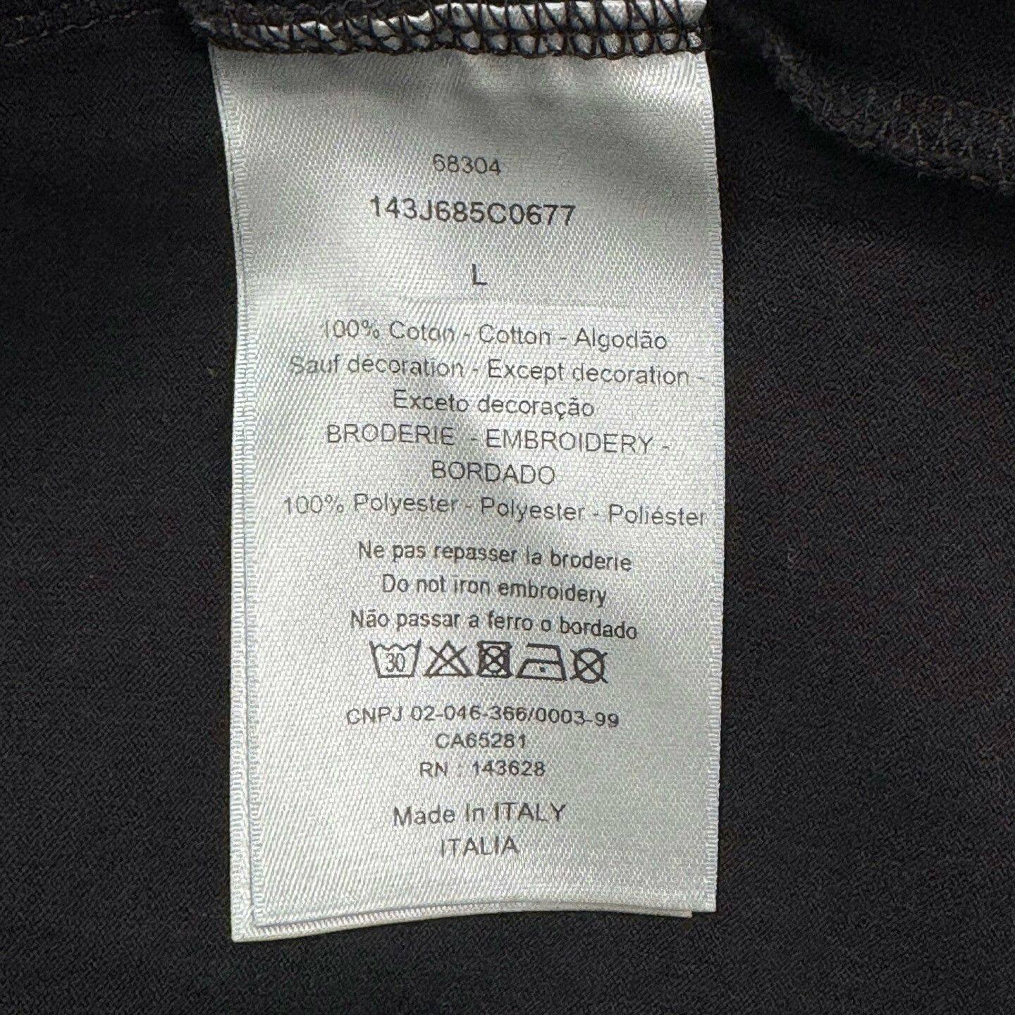 Dior Dior Black Logo Embroidered Short Sleeve Top Size US L / EU 52-54 / 3 - 4 Thumbnail