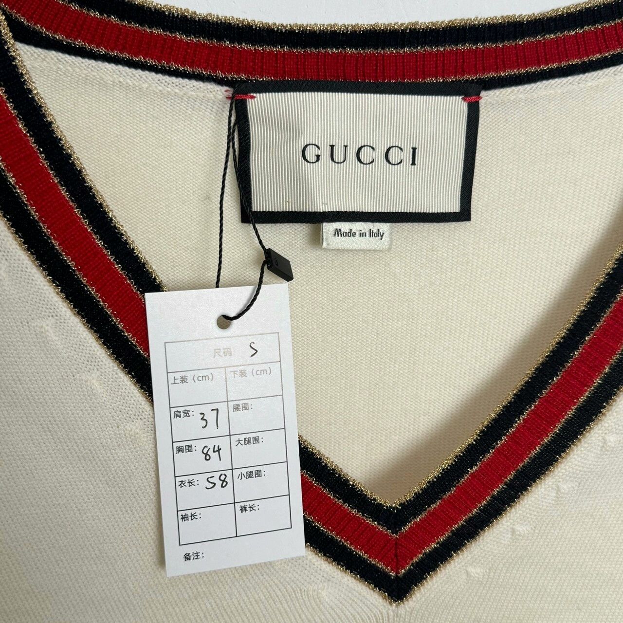 Gucci Gucci Red and White Striped Knit Sweater Size S / US 4 / IT 40 - 4 Thumbnail