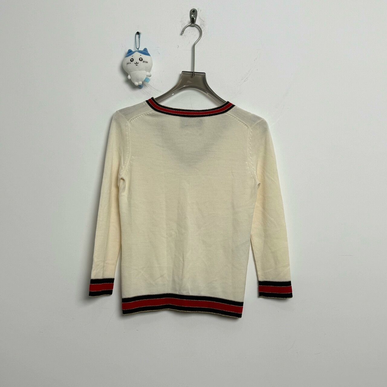 Gucci Gucci Red and White Striped Knit Sweater Size S / US 4 / IT 40 - 2 Thumbnail