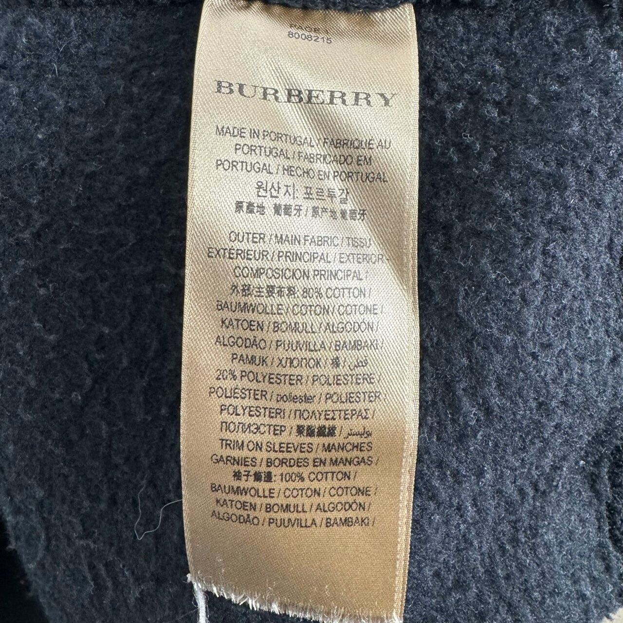 Burberry Burberry Black Logo Sweatshirt with Plaid Size US M / EU 48-50 / 2 - 4 Thumbnail