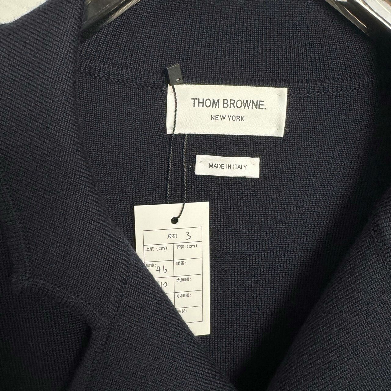 Thom Browne Thom Browne Navy Wool Blazer Jacket Size US L / EU 52-54 / 3 - 3 Thumbnail