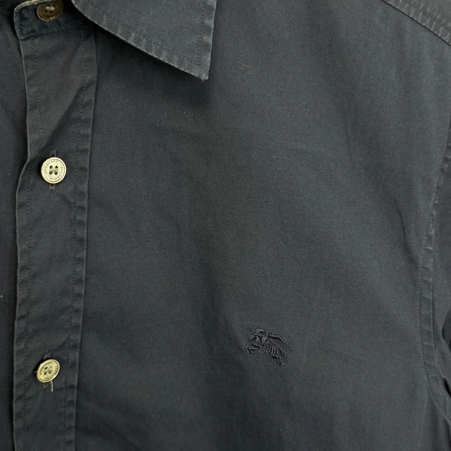 Burberry Burberry Navy Embroidered Logo Shirt Size S Size US S / EU 44-46 / 1 - 5 Thumbnail