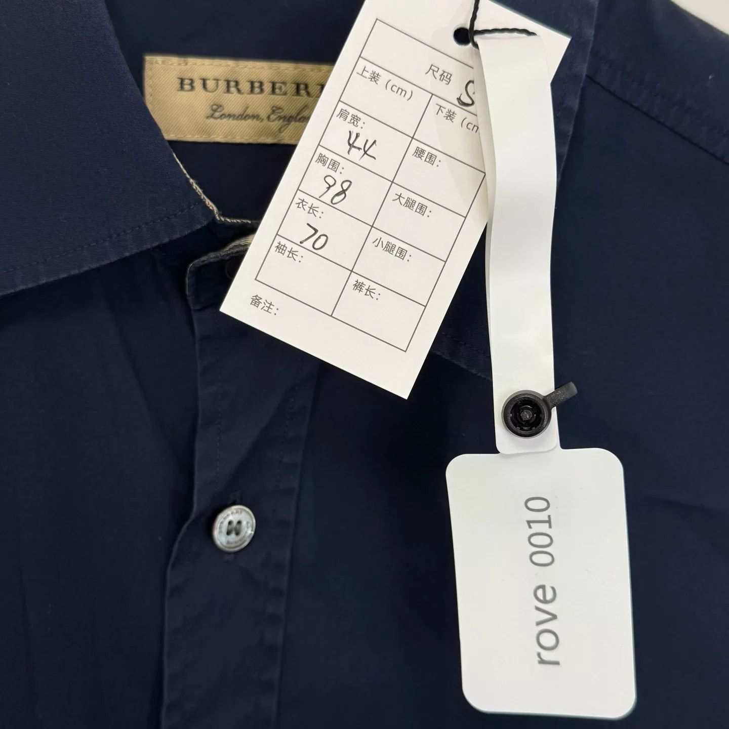 Burberry Burberry Navy Embroidered Logo Shirt Size S Size US S / EU 44-46 / 1 - 3 Thumbnail