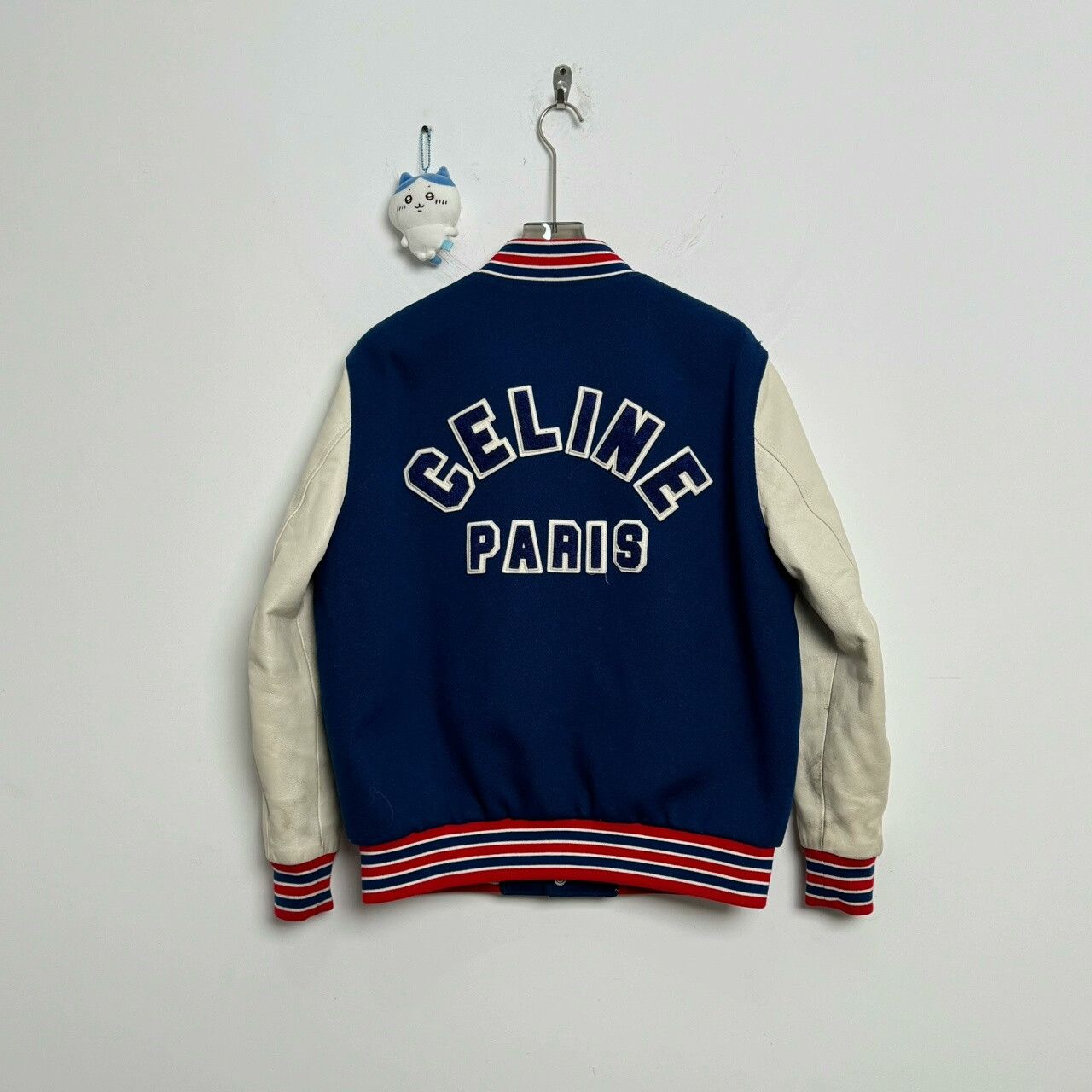Celine Celine Wool Baseball Jacket with Leather Sleeves Size S / US 4 / IT 40 - 2 Thumbnail