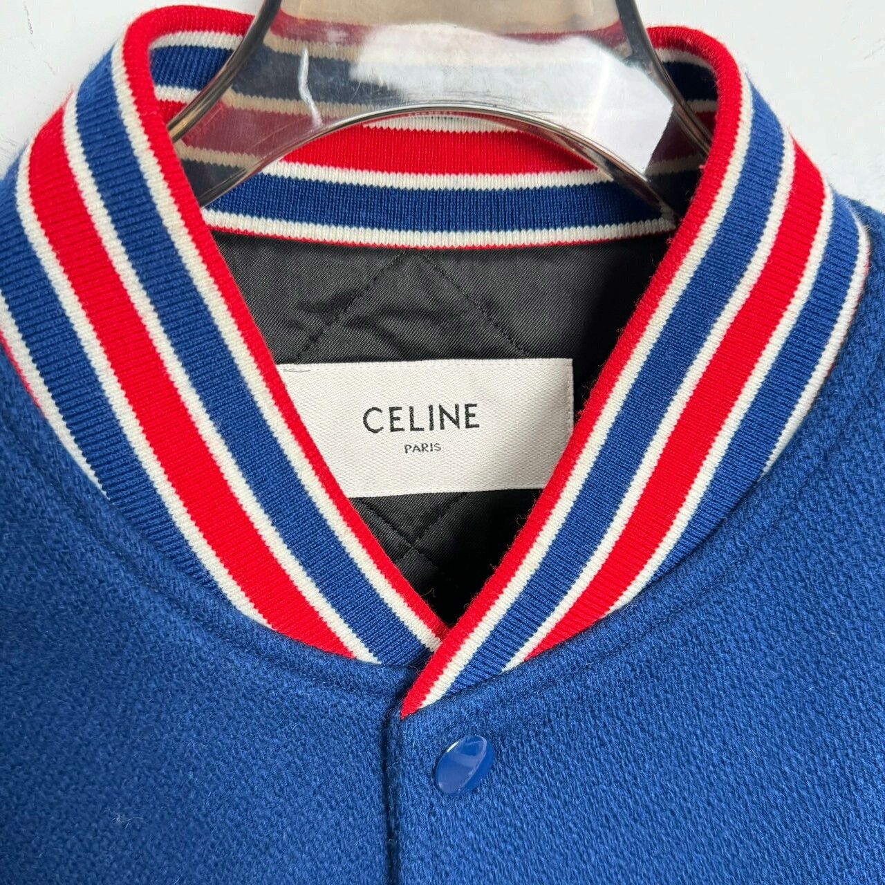 Celine Celine Wool Baseball Jacket with Leather Sleeves Size S / US 4 / IT 40 - 3 Thumbnail