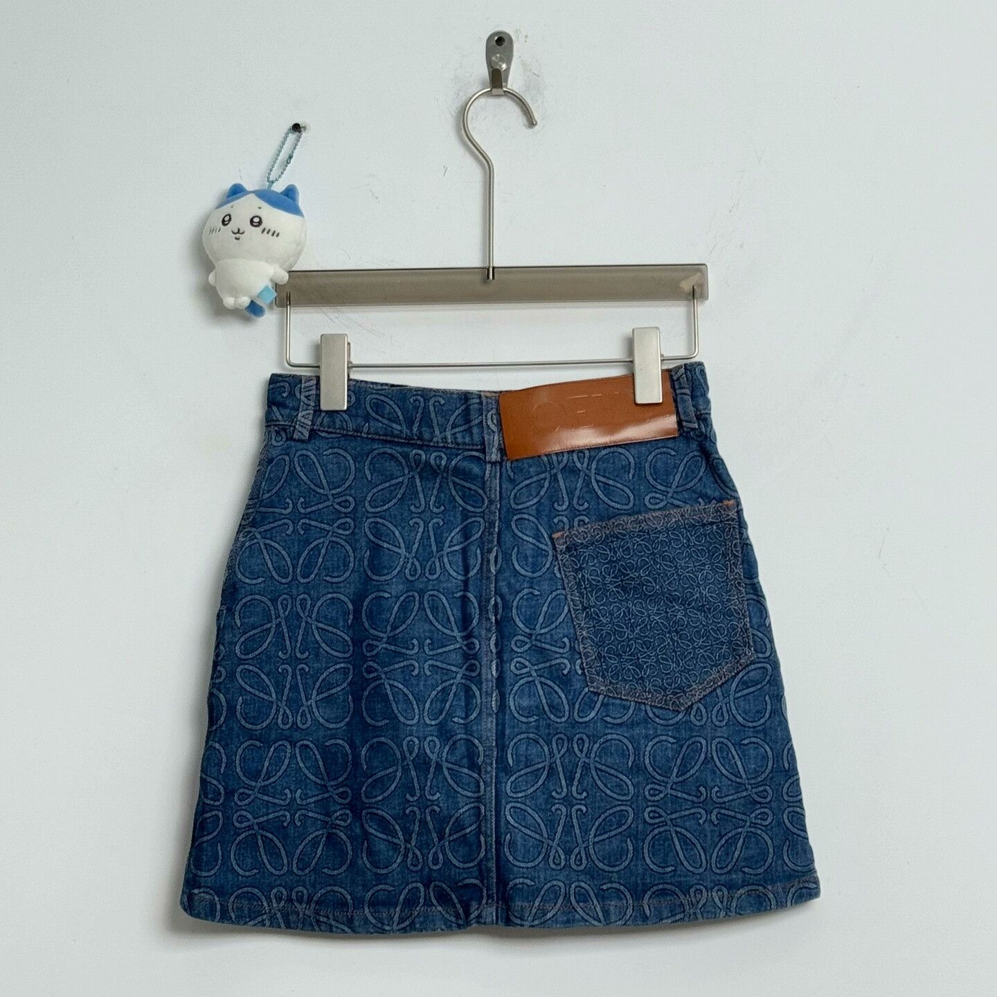 Loewe Loewe Embroidered Logo Denim Mini Skirt Size 34" / US 12 / IT 48 - 2 Thumbnail