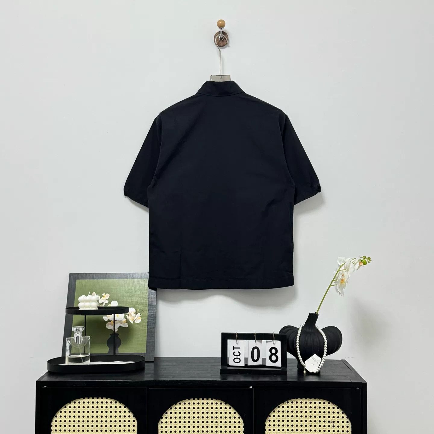 Prada Black Patterned Logo Button-Up Shirt Size XS / US 0-2 / IT 36-38 - 2 Thumbnail