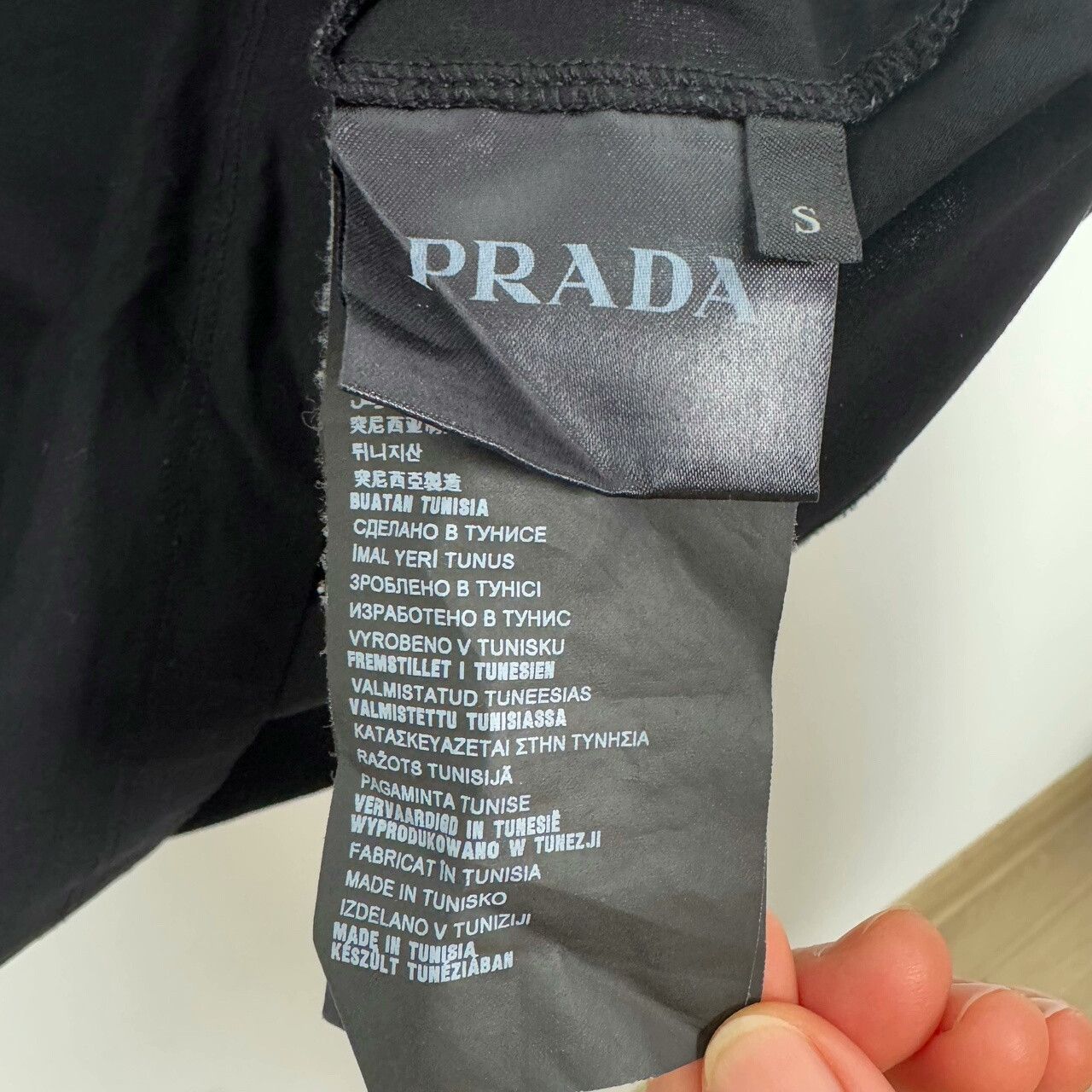 Prada Prada Black Nylon Logo Short Sleeve Shirt Size US S / EU 44-46 / 1 - 4 Thumbnail