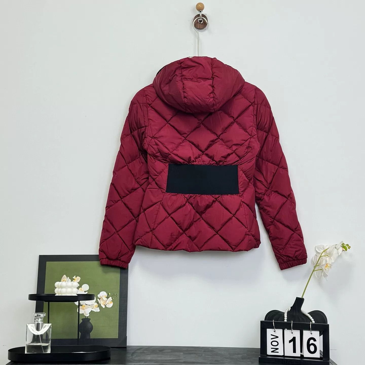 Moncler Moncler Red Hooded Quilted Down Jacket Size XS / US 0-2 / IT 36-38 - 2 Thumbnail