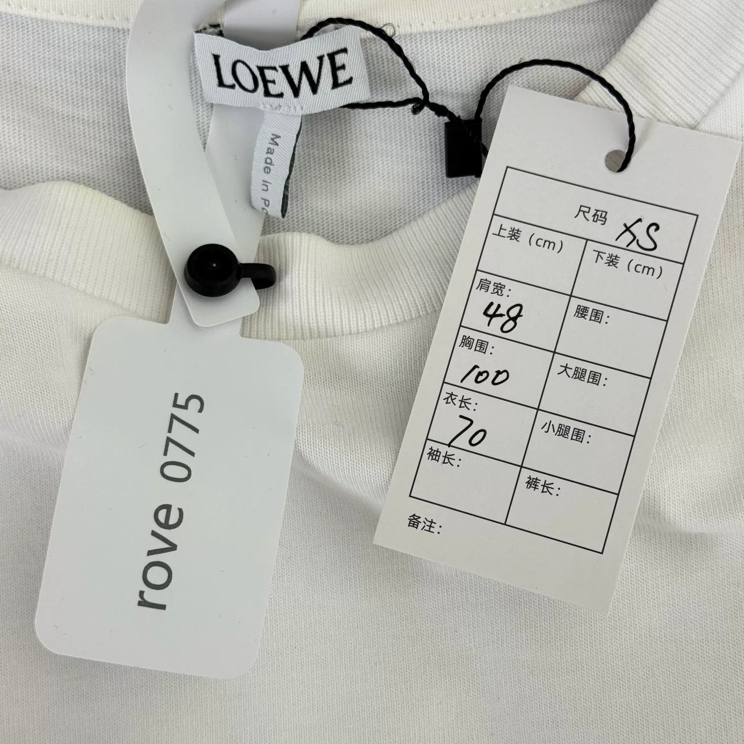Loewe Loewe White Embroidered Logo Short Sleeve Tee Size XS / US 0-2 / IT 36-38 - 3 Thumbnail