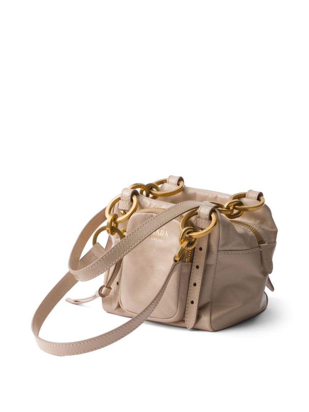 Prada PRADA DANGLE MINI LEATHER BUCKET BAG Size ONE SIZE - 3 Thumbnail