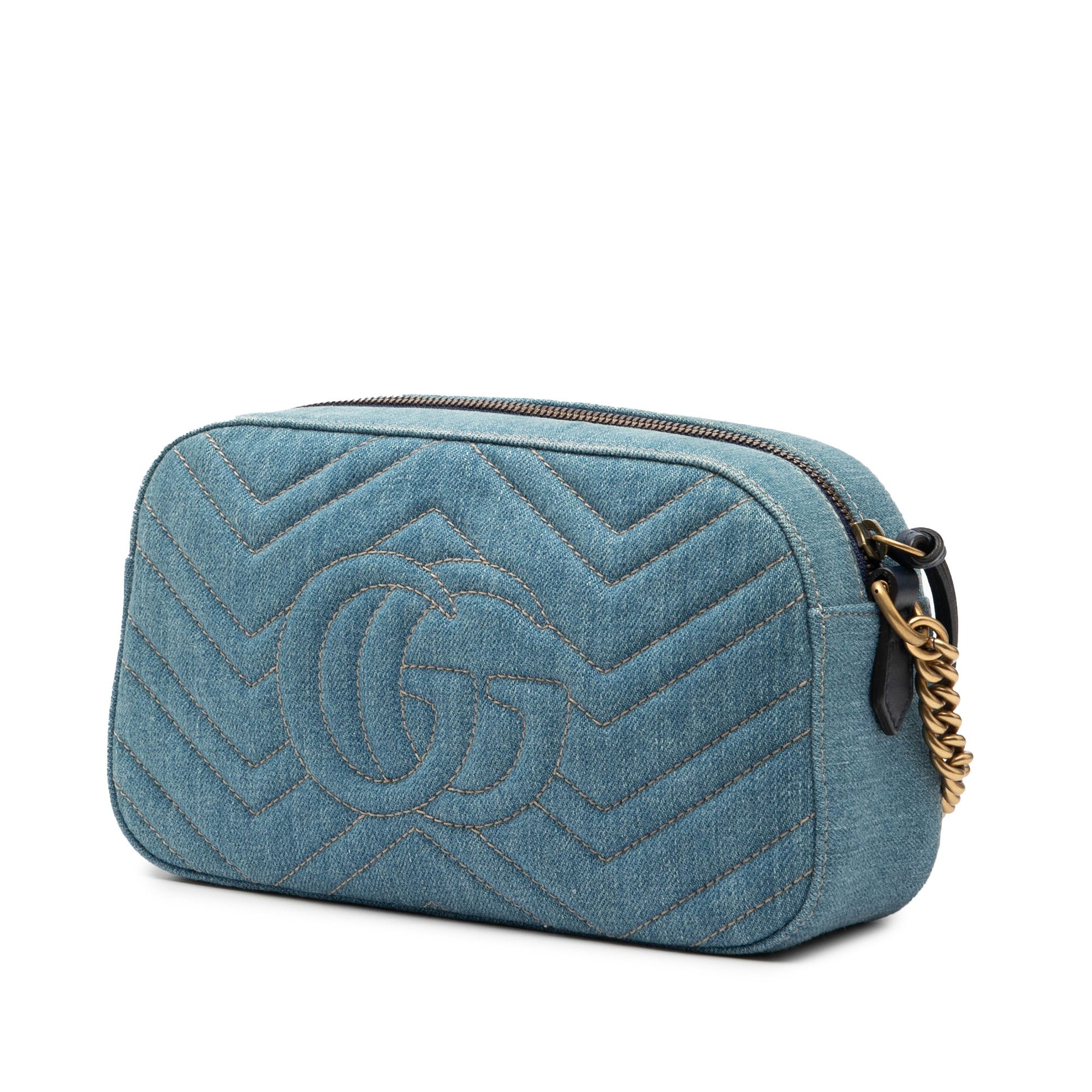 Gucci Gucci Small GG Marmont Matelasse Denim Pearly Crossbody Size ONE SIZE - 2 Thumbnail