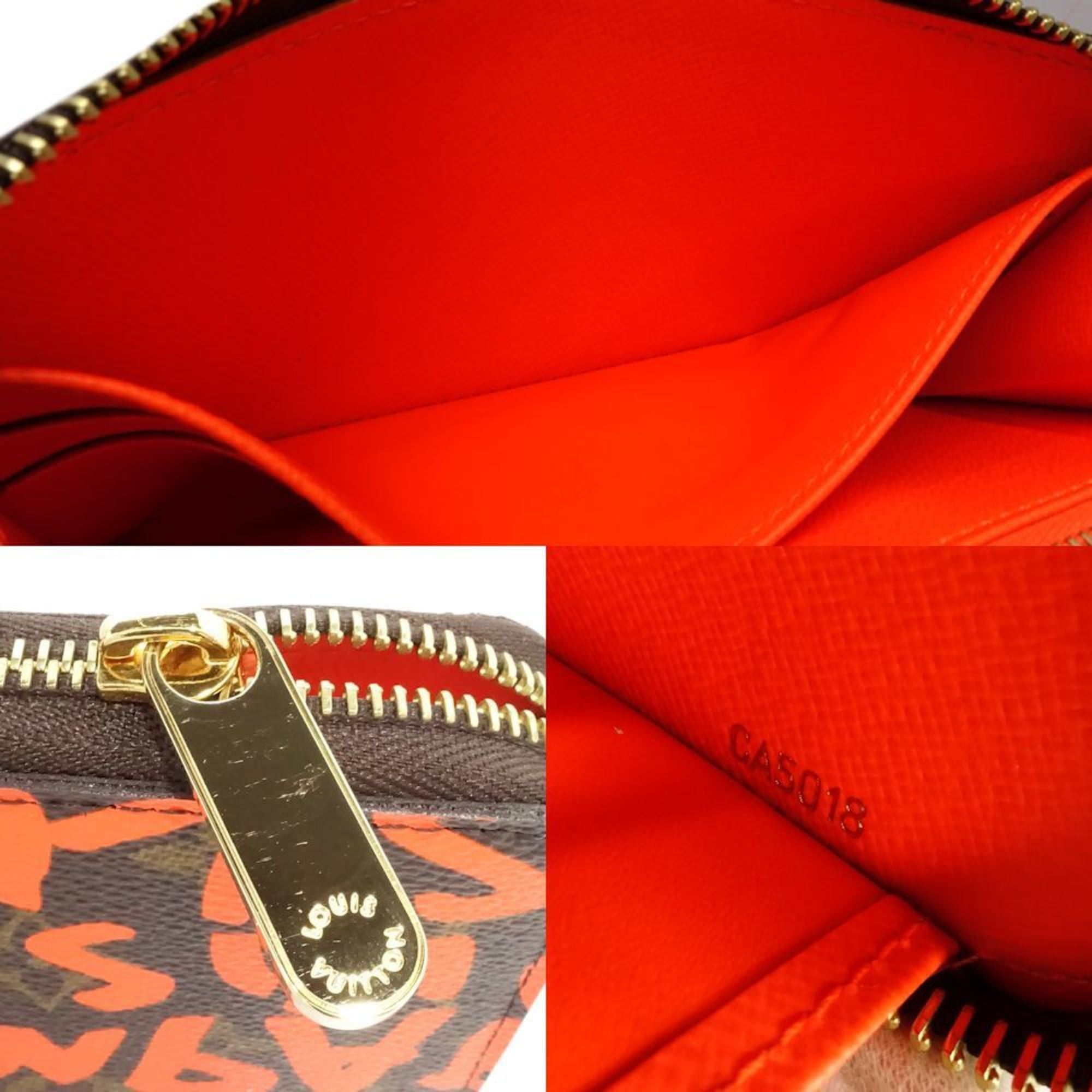Louis Vuitton Louis Vuitton Zippy Wallet M93711 Monogram Graffiti Brown Orange Women's 181790 Size ONE SIZE - 8 Thumbnail