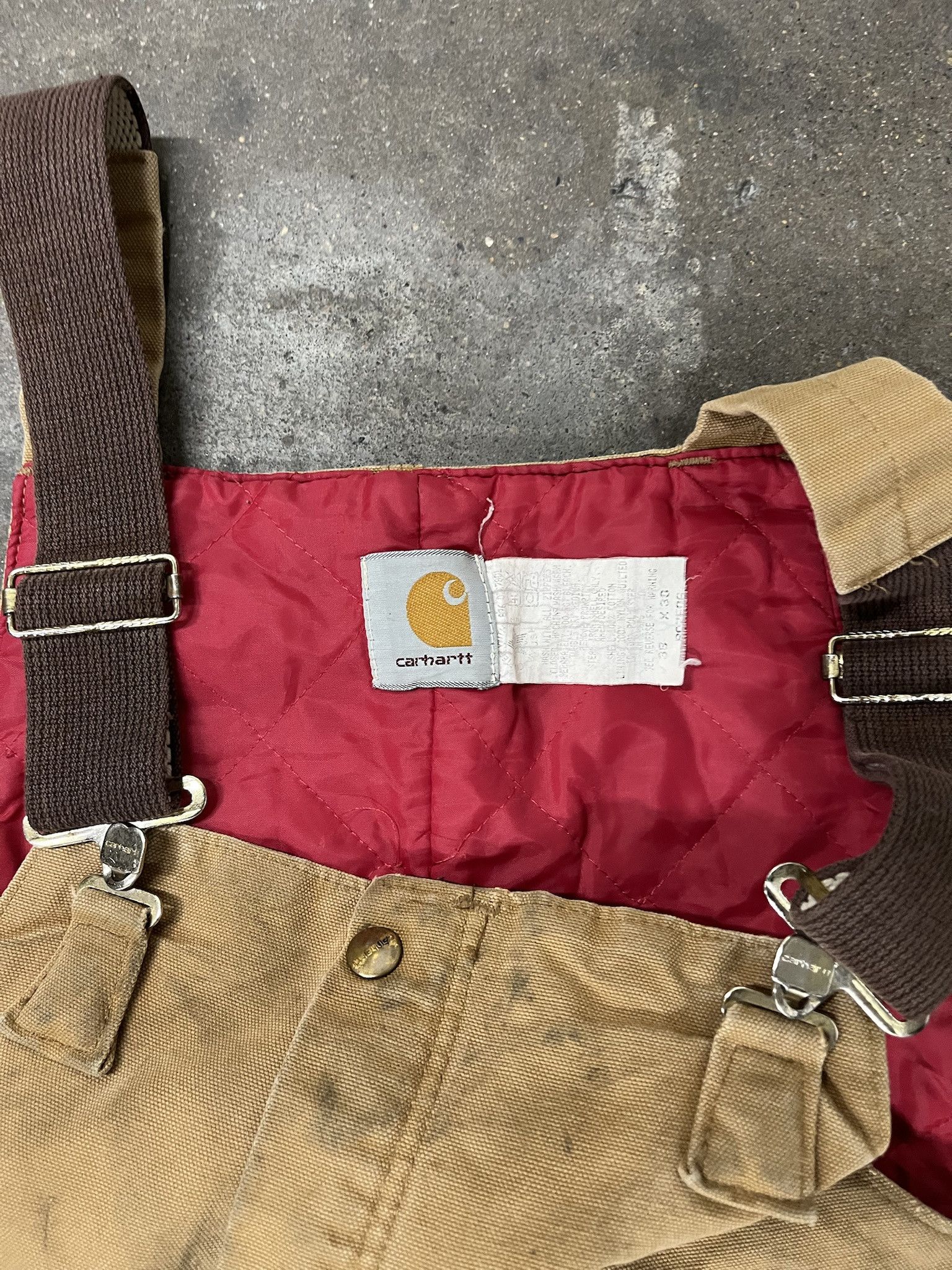 Carhartt × Vintage Vintage 1990s Carhartt Paint Distressed Canvas Heavy Quilted Workwear Overalls Size L Size US L / EU 52-54 / 3 - 4 Thumbnail