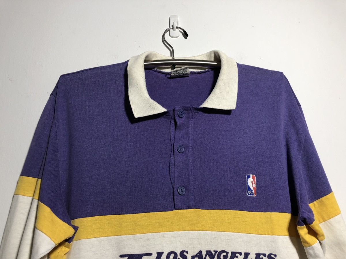 Vintage Vintage Los Angeles Lakers polo T Shirt NBA Basketball Player Trainer 1990s Size US XL / EU 56 / 4 - 5 Thumbnail
