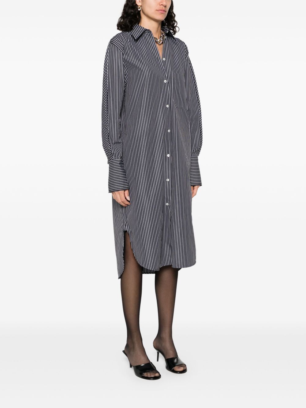 Toteme STRIPED COTTON SHIRTDRESS Size XS / US 0-2 / IT 36-38 - 4 Thumbnail