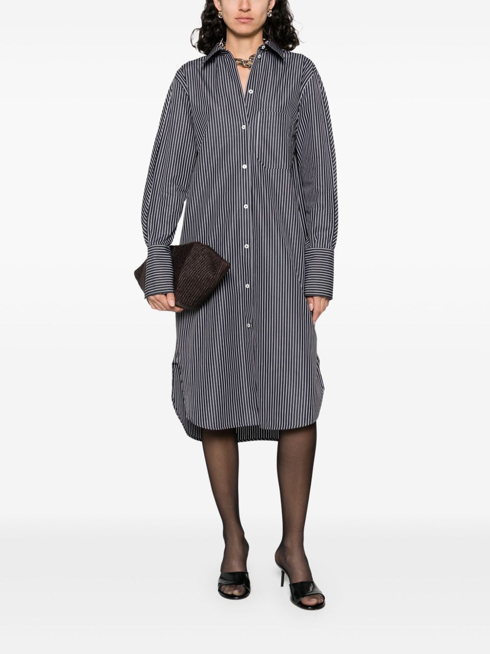 Toteme STRIPED COTTON SHIRTDRESS Size XS / US 0-2 / IT 36-38 - 3 Thumbnail