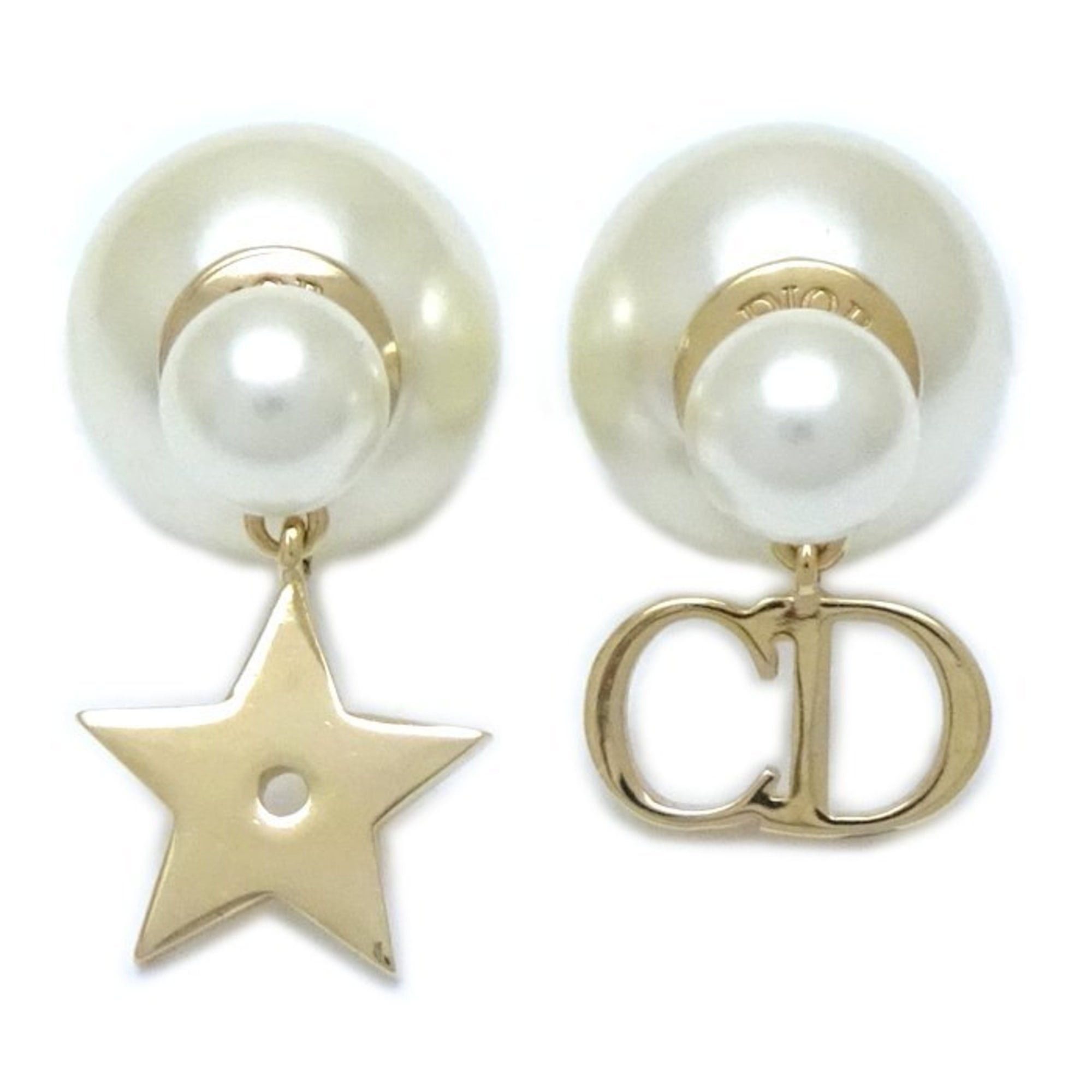 Dior Christian Dior Tribal Earrings with CD Logo and Star GP Gold Plated 293055 Size ONE SIZE - 2 Thumbnail