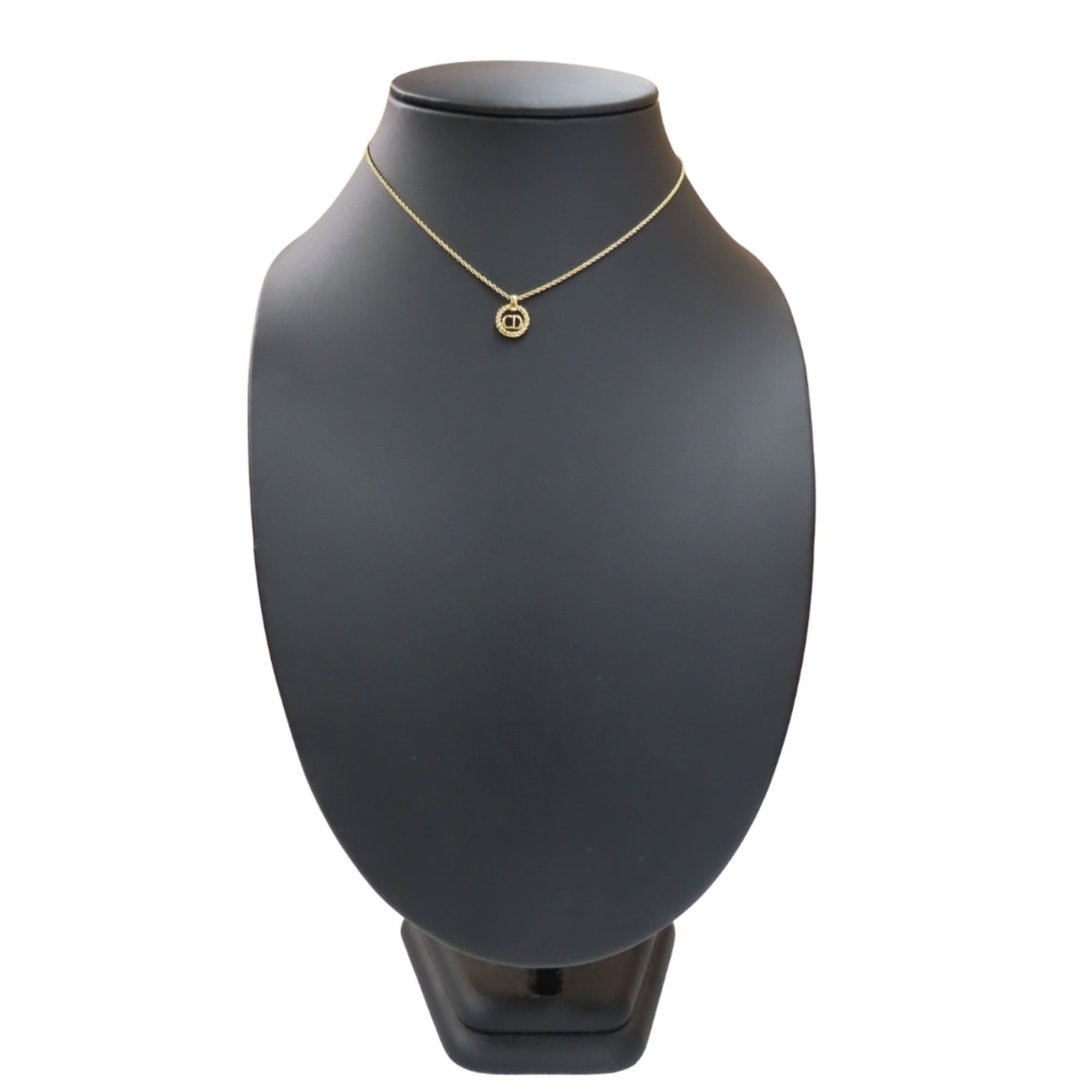 Dior Christian Dior CD logo necklace in gold GP plated metal for women. Size ONE SIZE - 12 Thumbnail