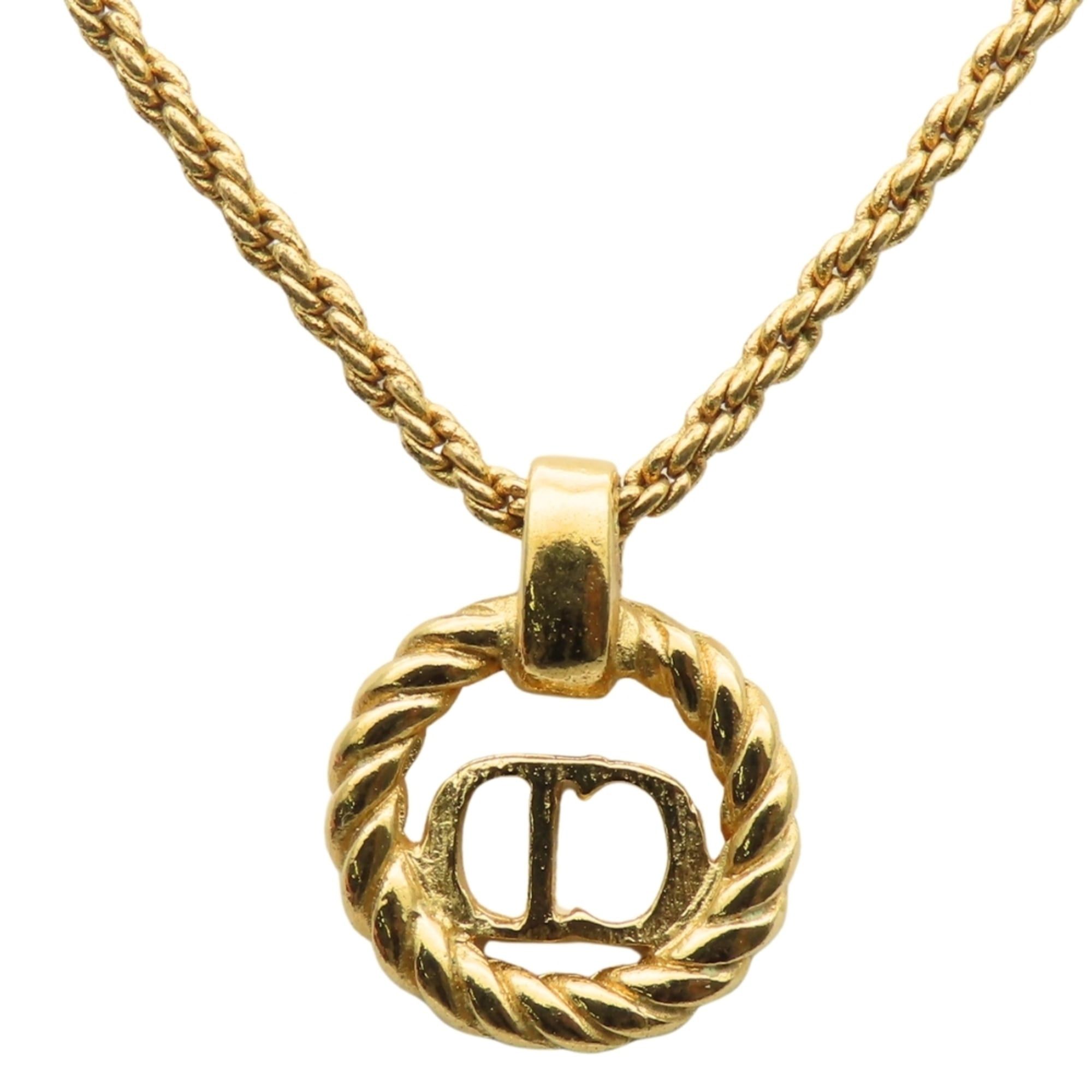Dior Christian Dior CD logo necklace in gold GP plated metal for women. Size ONE SIZE - 3 Thumbnail