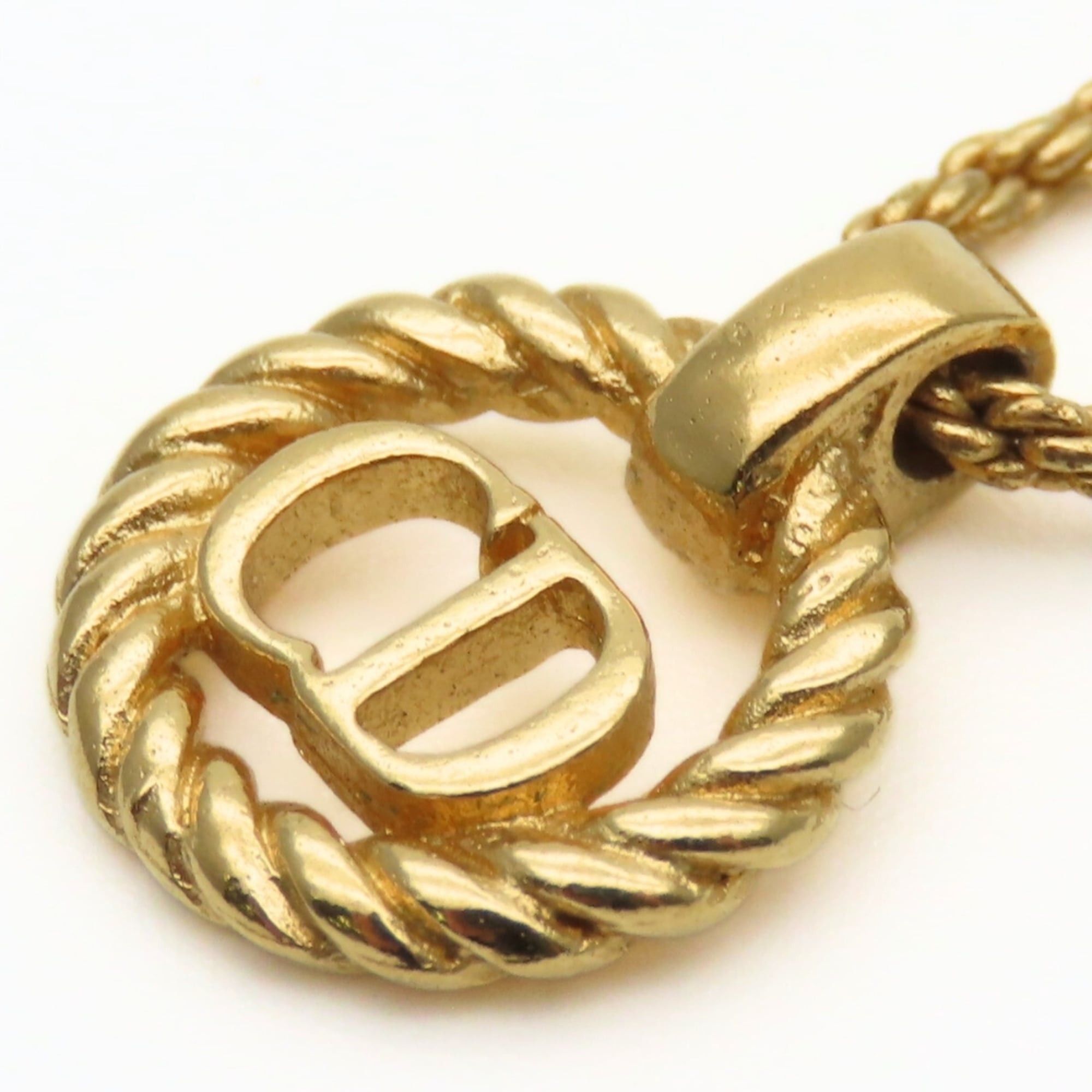 Dior Christian Dior CD logo necklace in gold GP plated metal for women. Size ONE SIZE - 4 Thumbnail