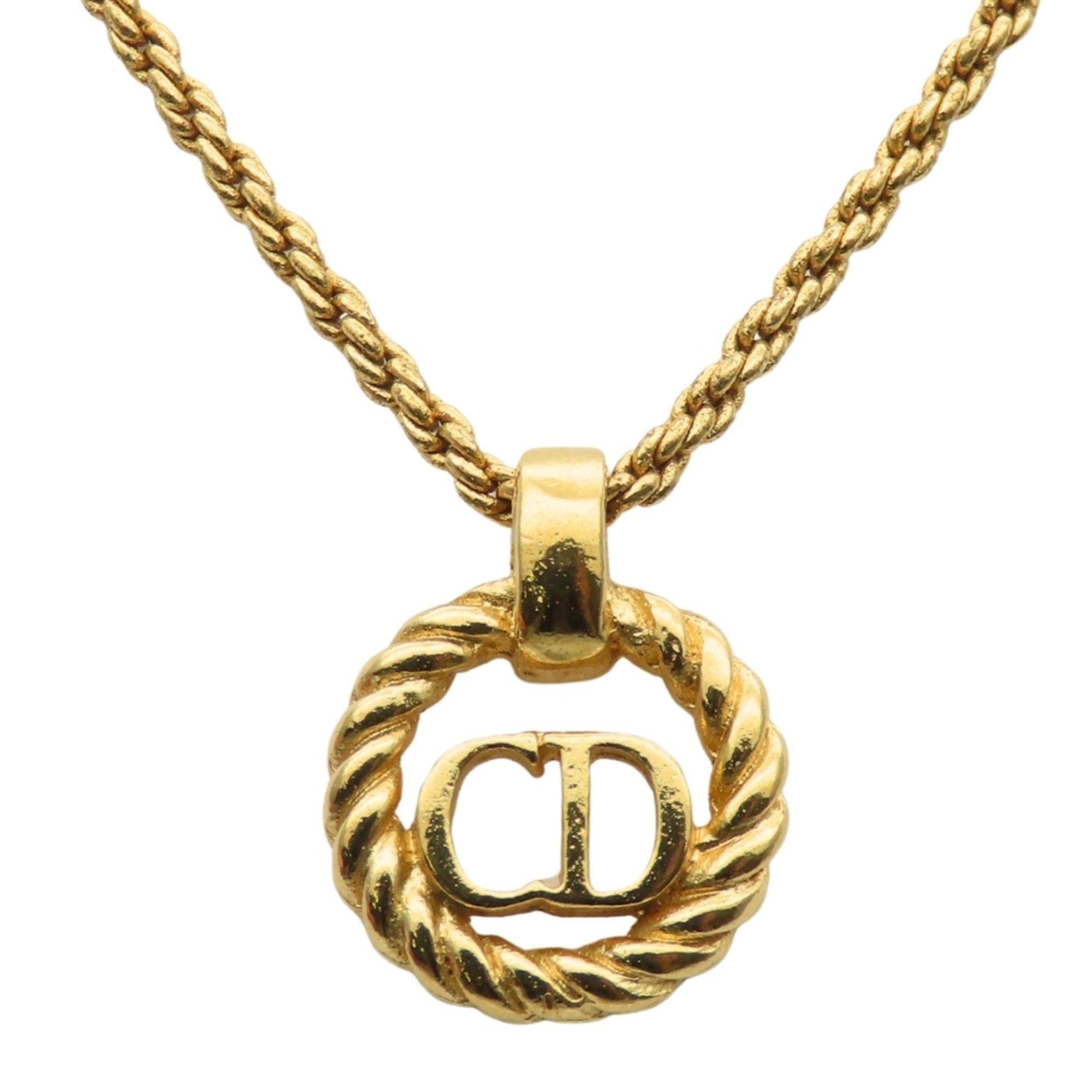 Dior Christian Dior CD logo necklace in gold GP plated metal for women. Size ONE SIZE - 2 Thumbnail