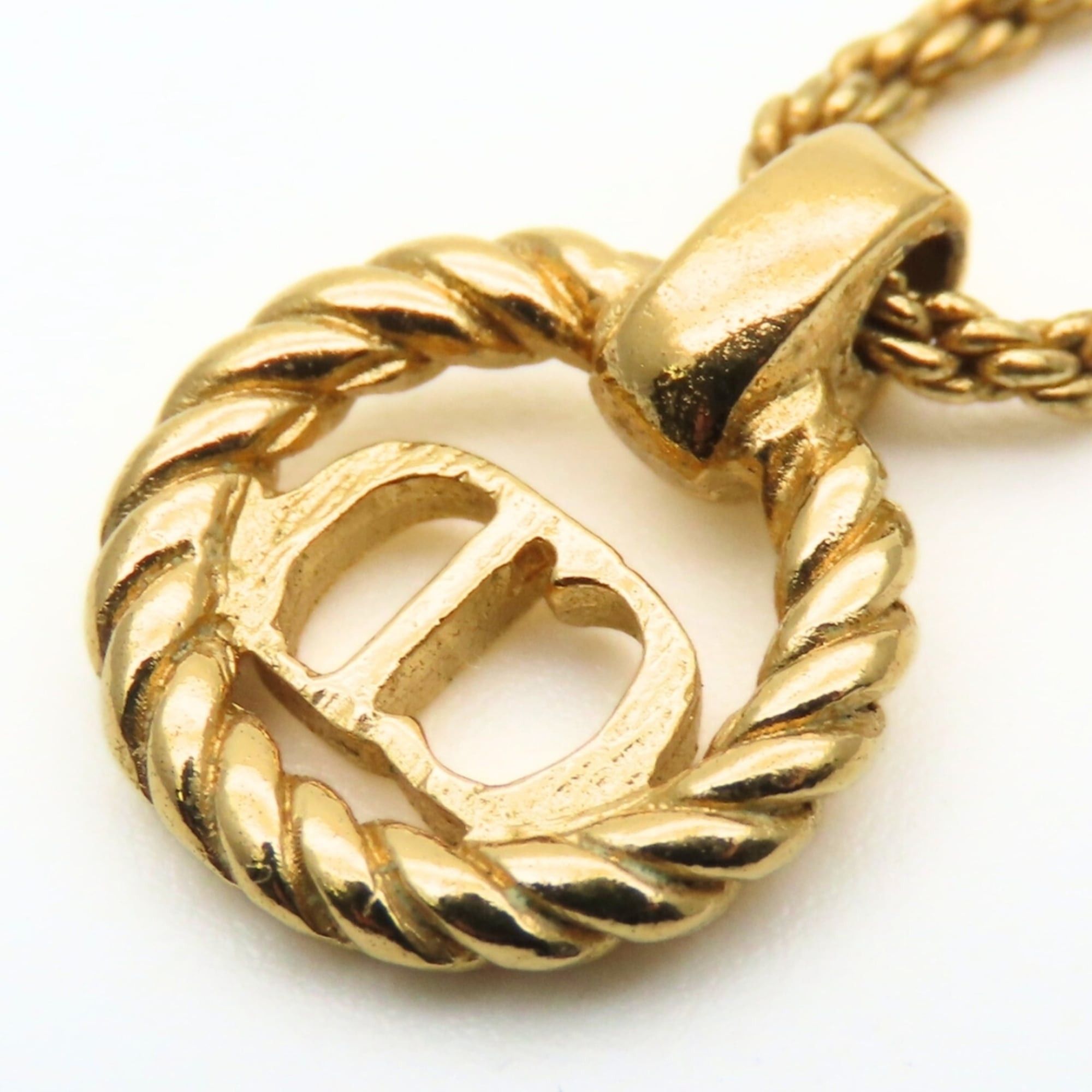 Dior Christian Dior CD logo necklace in gold GP plated metal for women. Size ONE SIZE - 5 Thumbnail