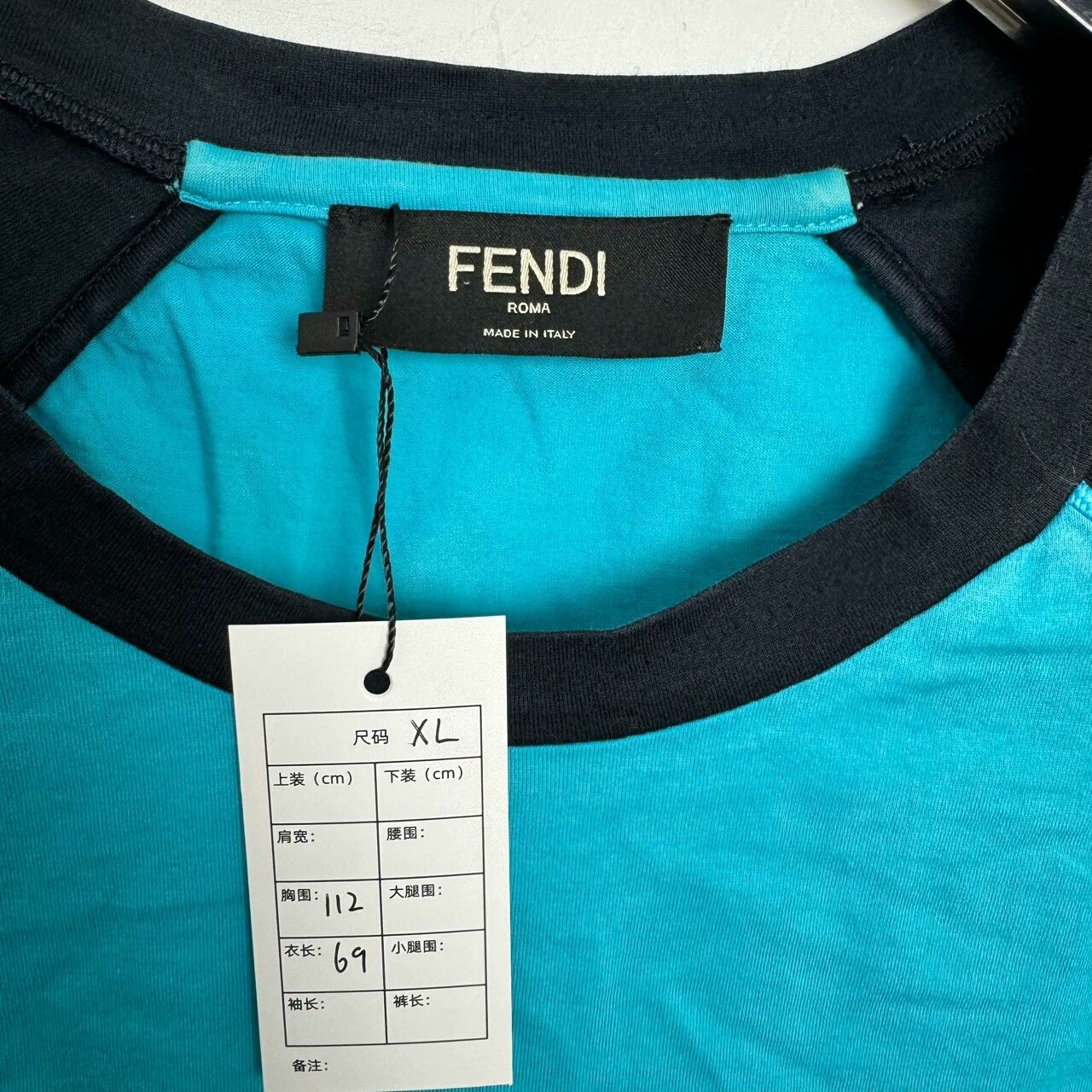 Fendi Fendi Blue and Black Logo Short Sleeve XL Size US XL / EU 56 / 4 - 3 Thumbnail
