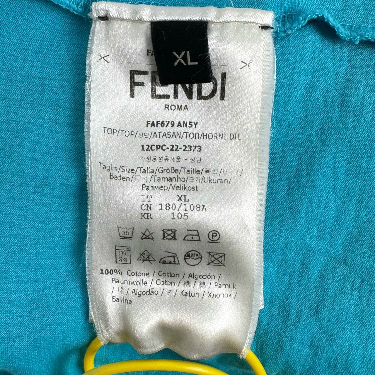 Fendi Fendi Blue and Black Logo Short Sleeve XL Size US XL / EU 56 / 4 - 4 Thumbnail