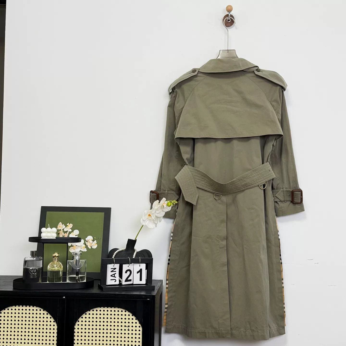 Burberry Burberry Green Check Lined Trench Coat Size XS / US 0-2 / IT 36-38 - 2 Thumbnail