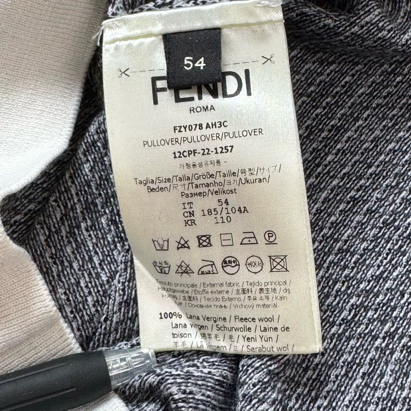 Fendi Fendi Logo Knit Wool Sweater 54 Size Size US L / EU 52-54 / 3 - 4 Thumbnail