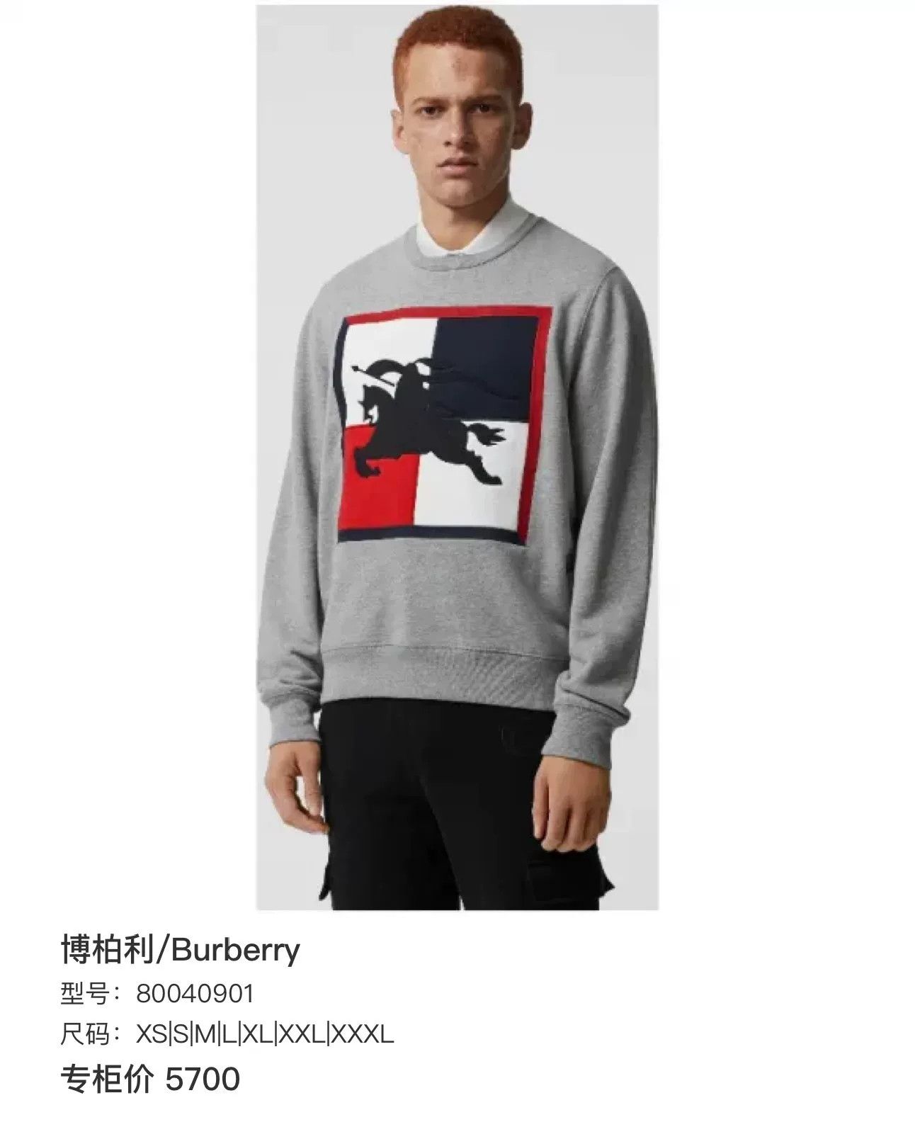 Burberry Burberry Gray Color Block Sweatshirt XS Size US XS / EU 42 / 0 - 5 Thumbnail