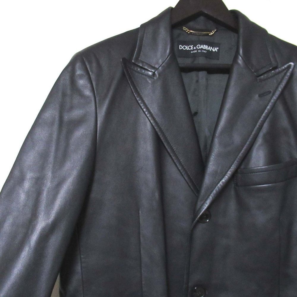 Dolce & Gabbana Dolce & Gabbana Dolce&Gabbana Lamb Leather Chester Coat Leather Outerwear DUTY FREE for USA Size ONE SIZE - 3 Thumbnail