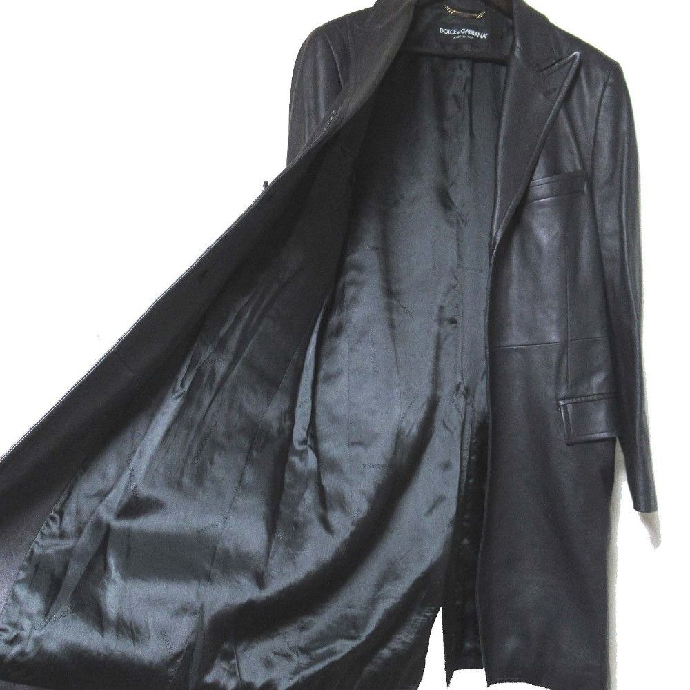 Dolce & Gabbana Dolce & Gabbana Dolce&Gabbana Lamb Leather Chester Coat Leather Outerwear DUTY FREE for USA Size ONE SIZE - 4 Thumbnail