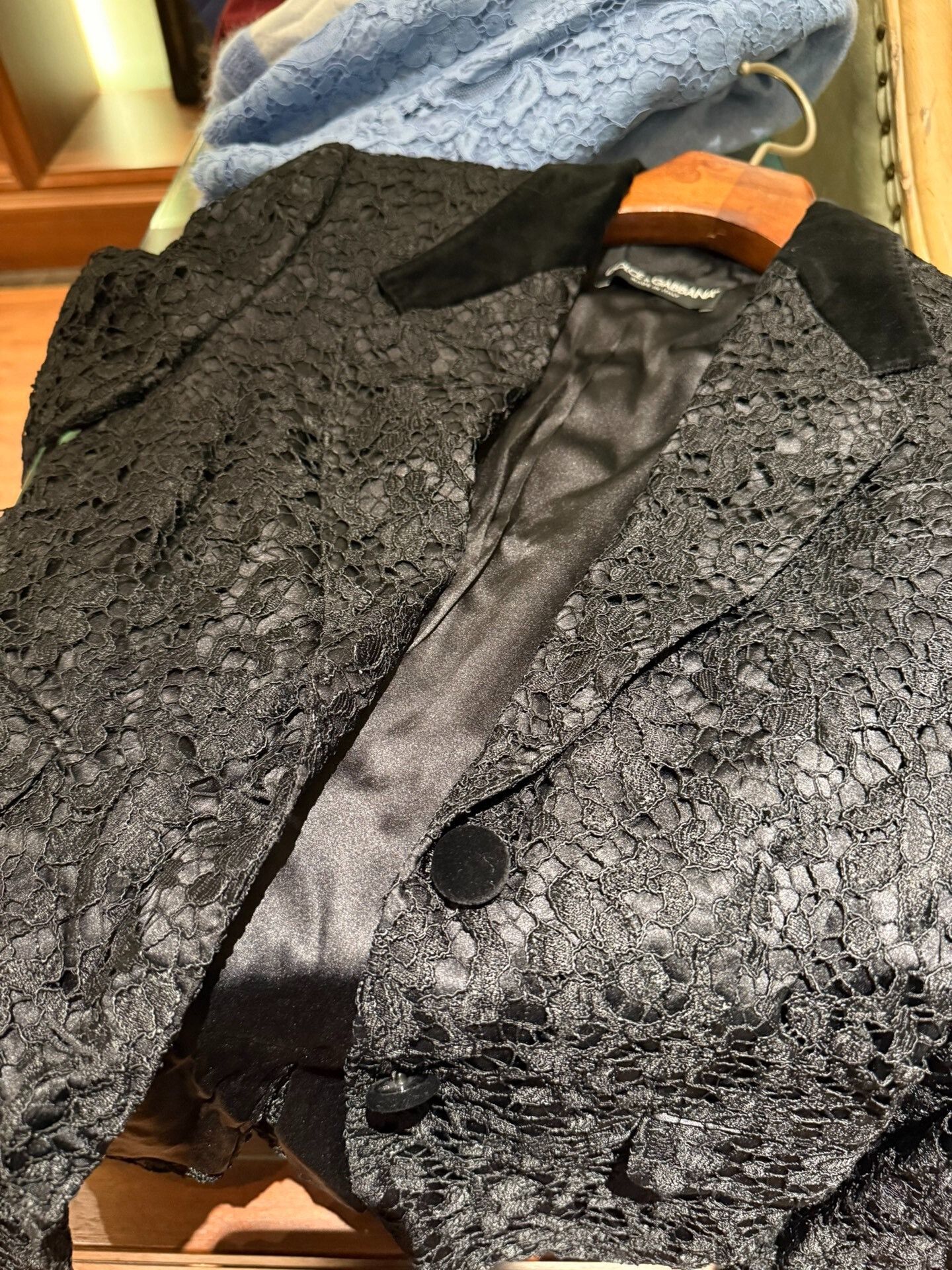 Dolce & Gabbana Dolce Gabbana Black Lace Blazer Size S / US 4 / IT 40 - 4 Thumbnail