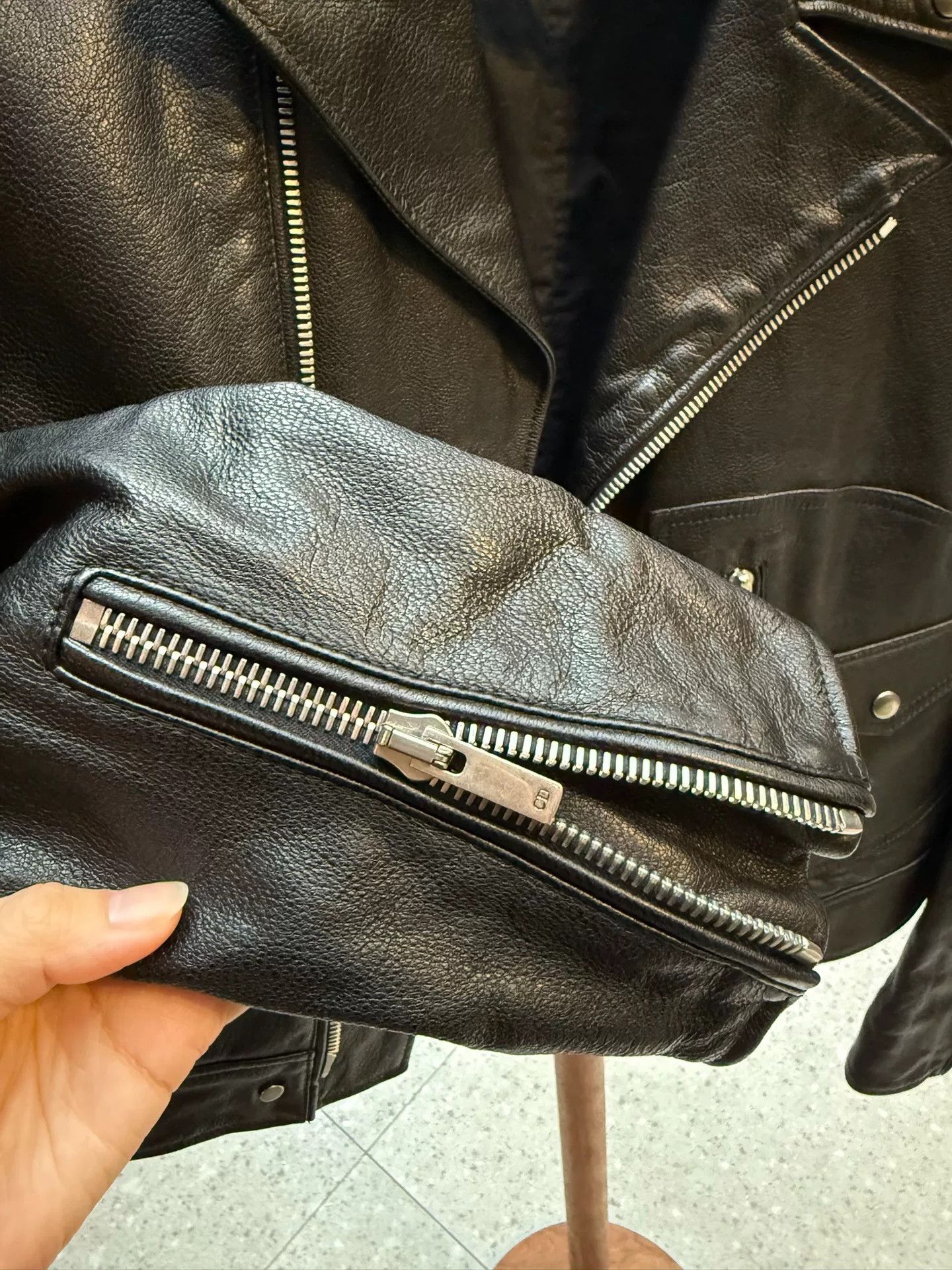 Dior Embroidered Leather Jacket in Black