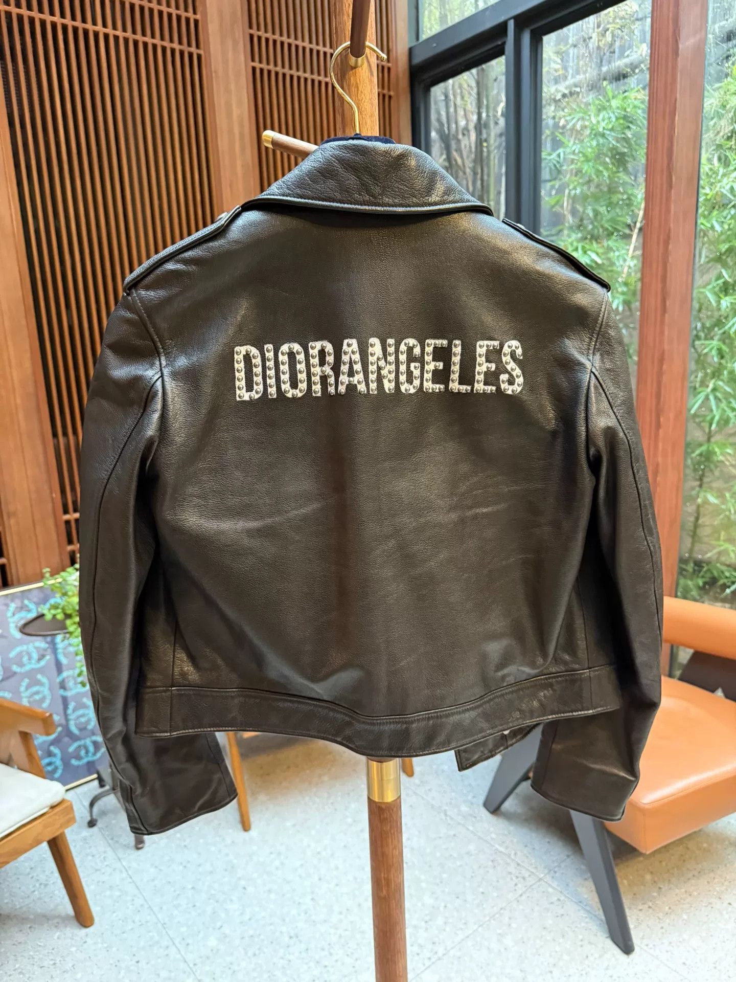 Dior Embroidered Leather Jacket in Black