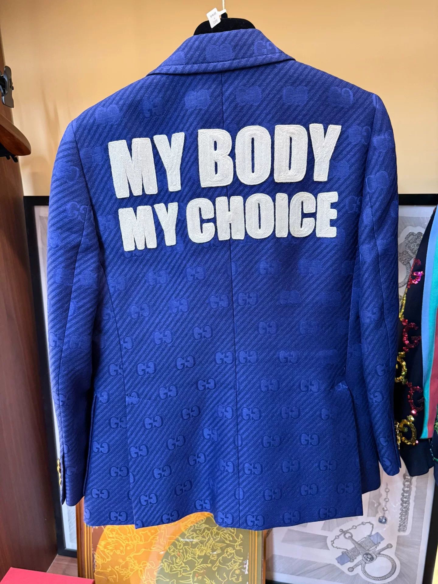 Gucci GUCCI Blue Jacquard Blazer Jacket 42 Size US XS / EU 42 / 0 - 6 Thumbnail