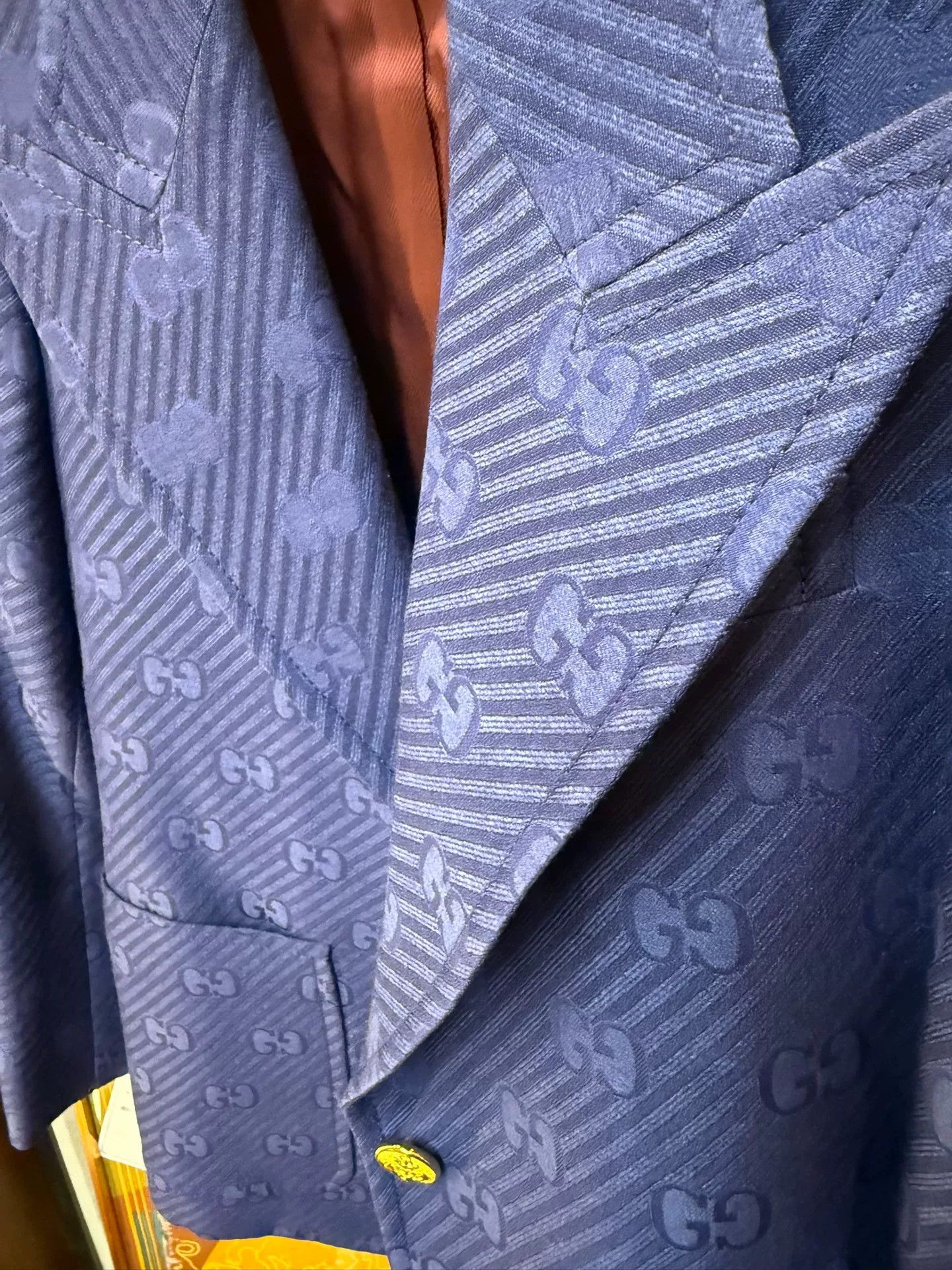 Gucci GUCCI Blue Jacquard Blazer Jacket 42 Size US XS / EU 42 / 0 - 2 Thumbnail