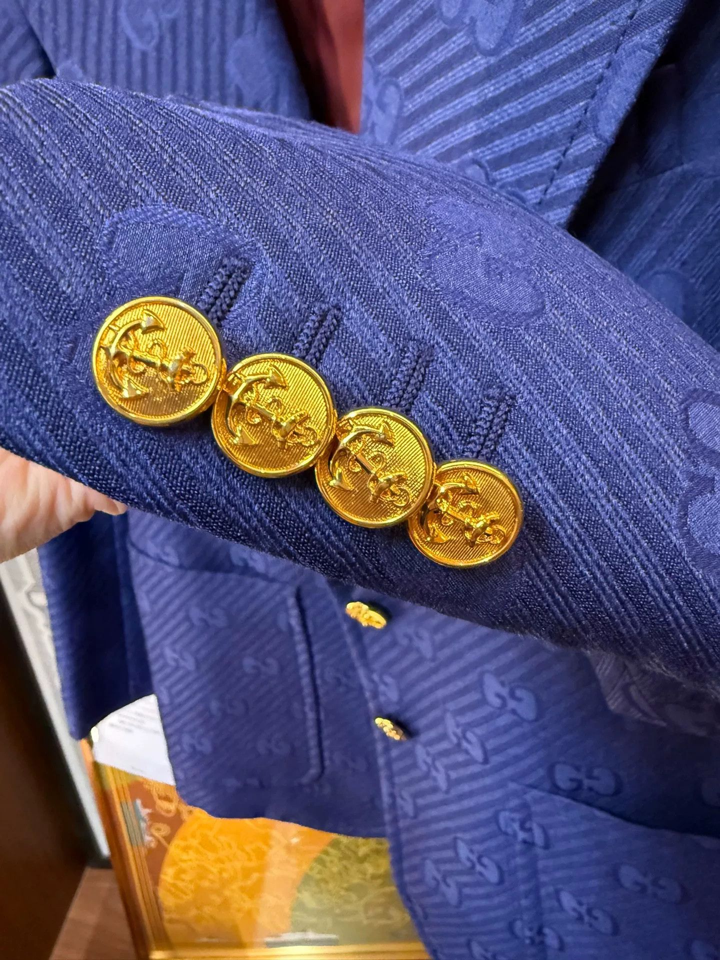 Gucci GUCCI Blue Jacquard Blazer Jacket 42 Size US XS / EU 42 / 0 - 3 Thumbnail
