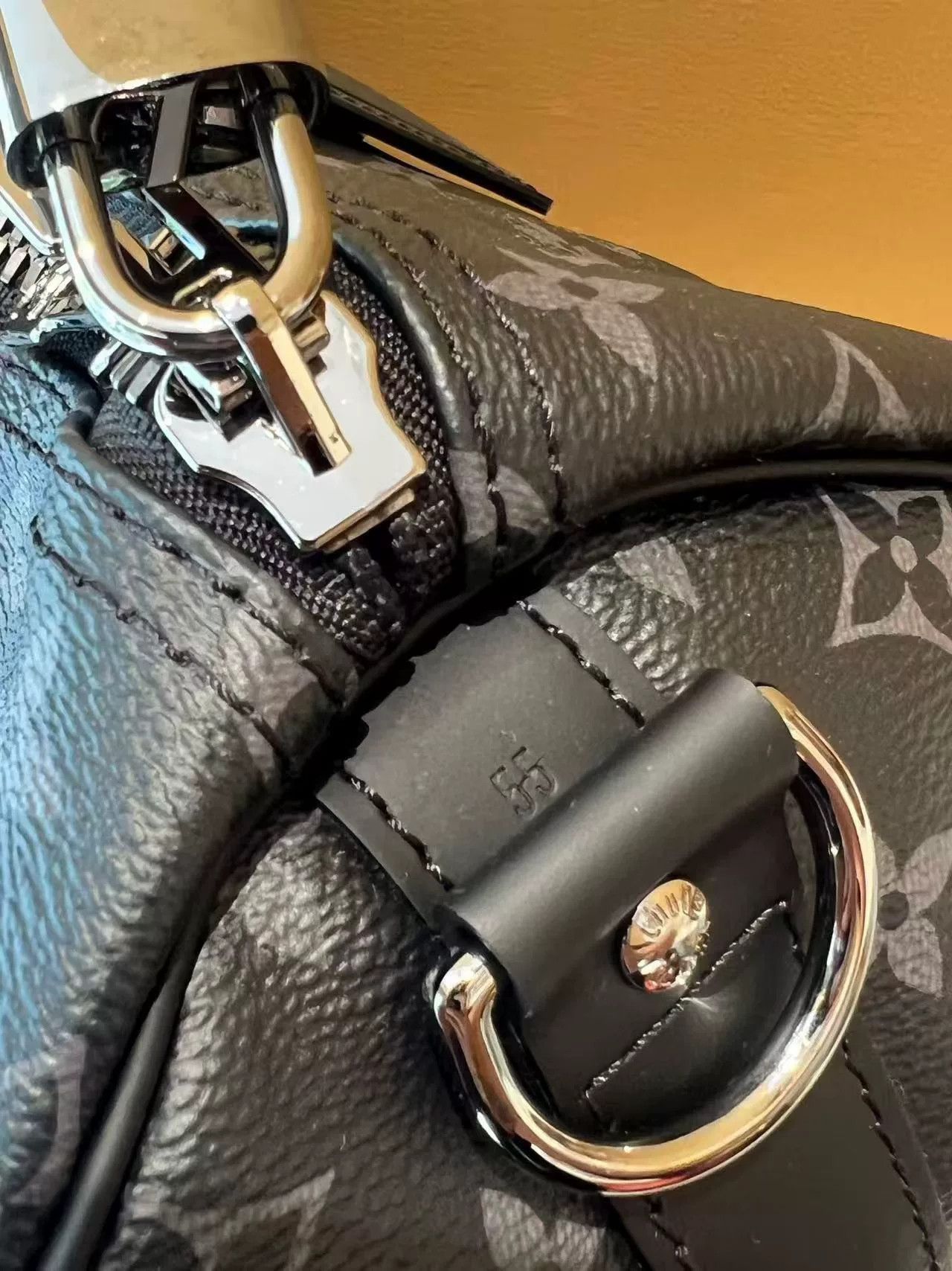 Louis Vuitton LV Black Flower Keepall 55 Bag Size ONE SIZE - 8 Thumbnail