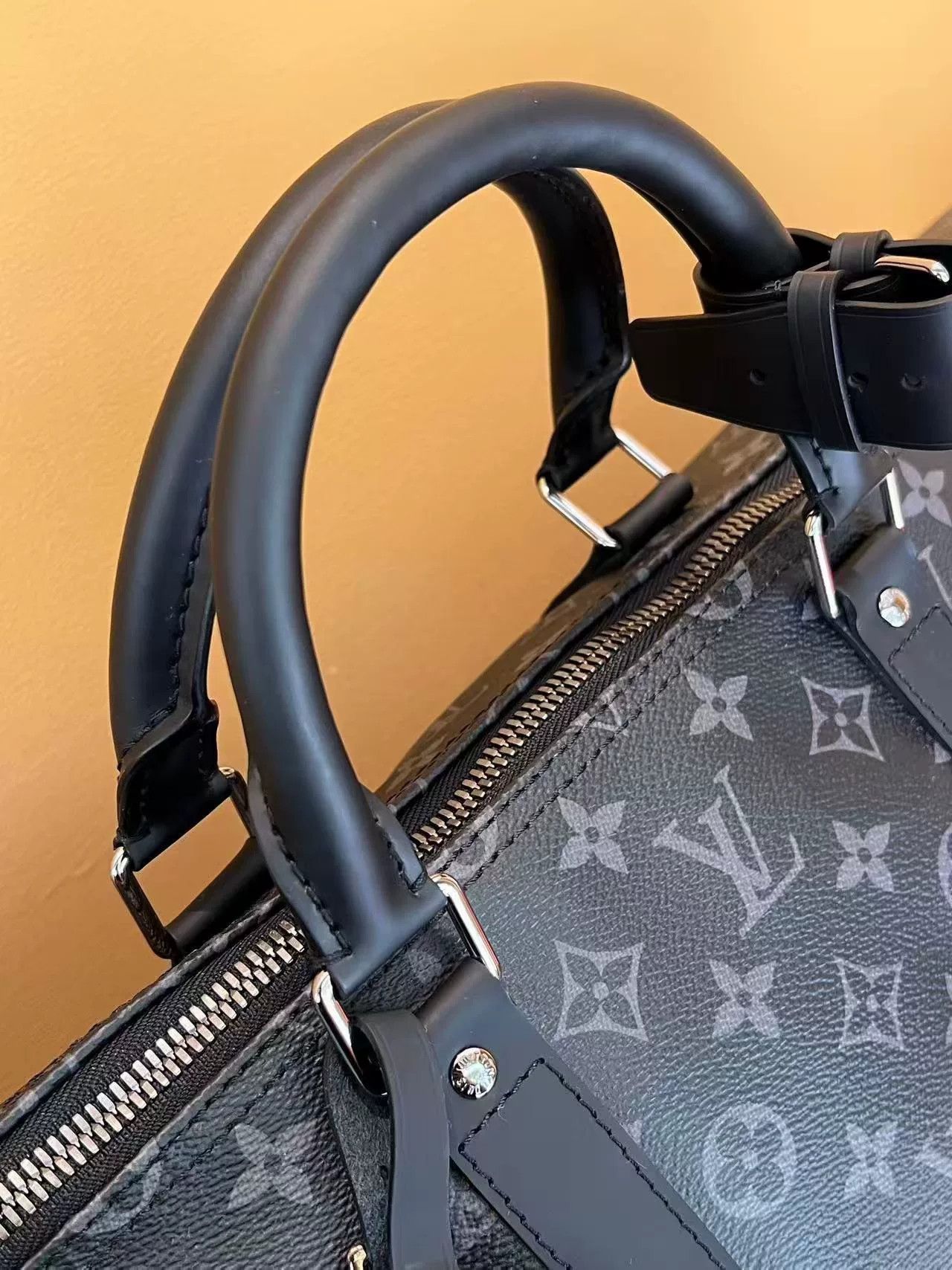 Louis Vuitton LV Black Flower Keepall 55 Bag Size ONE SIZE - 2 Thumbnail