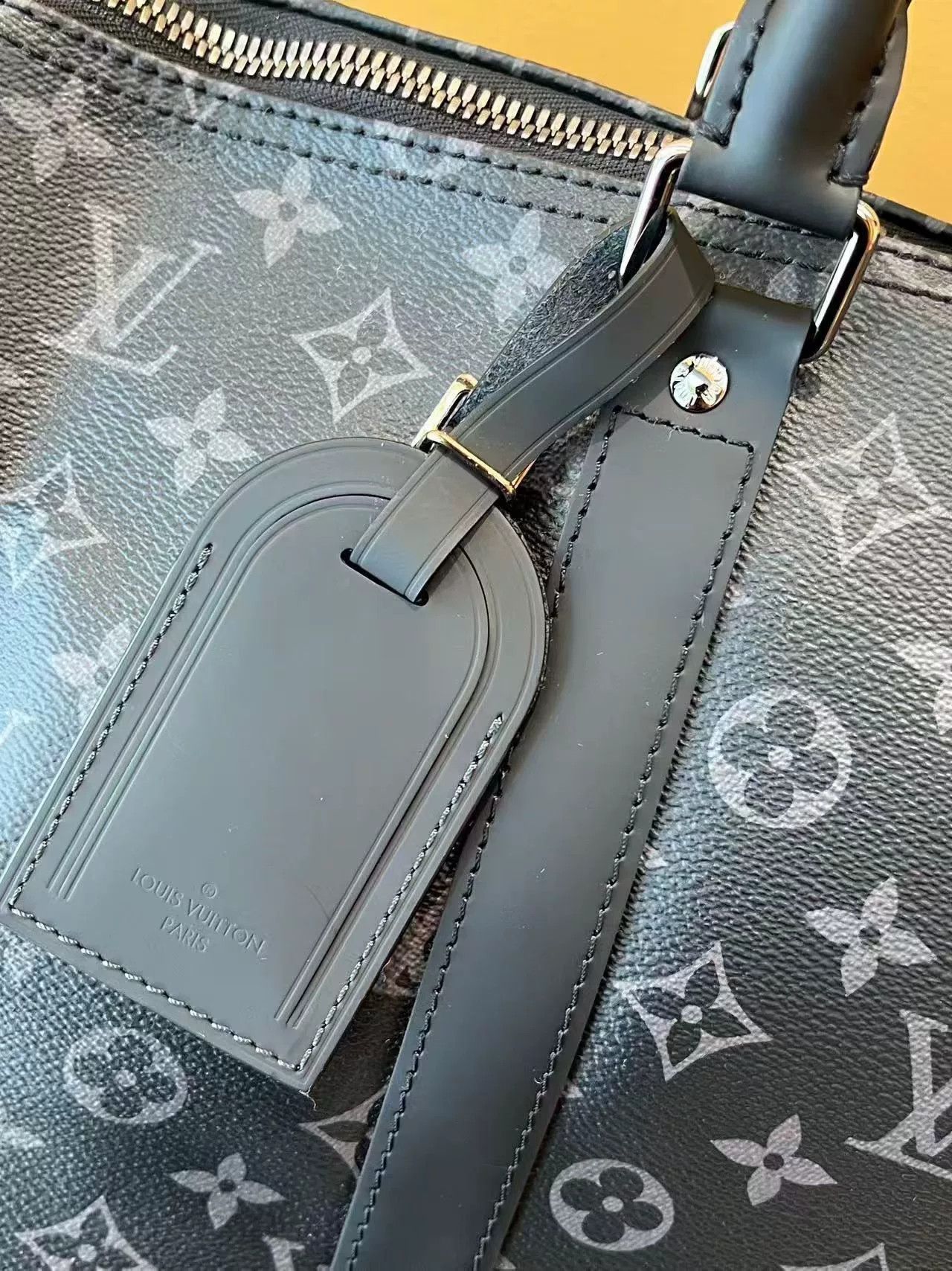 Louis Vuitton LV Black Flower Keepall 55 Bag Size ONE SIZE - 9 Thumbnail