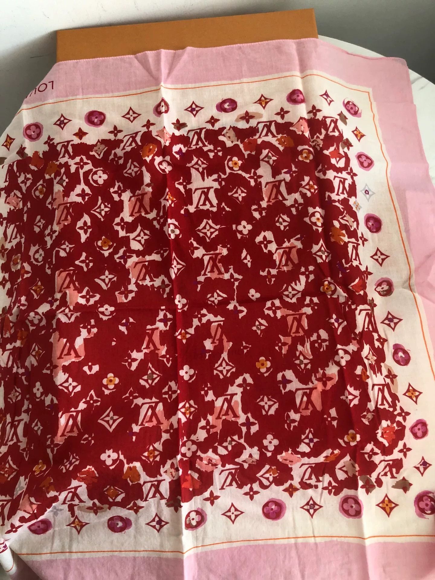 Louis Vuitton Louis Vuitton Pink Graffiti Bandana Scarf Size ONE SIZE - 2 Thumbnail