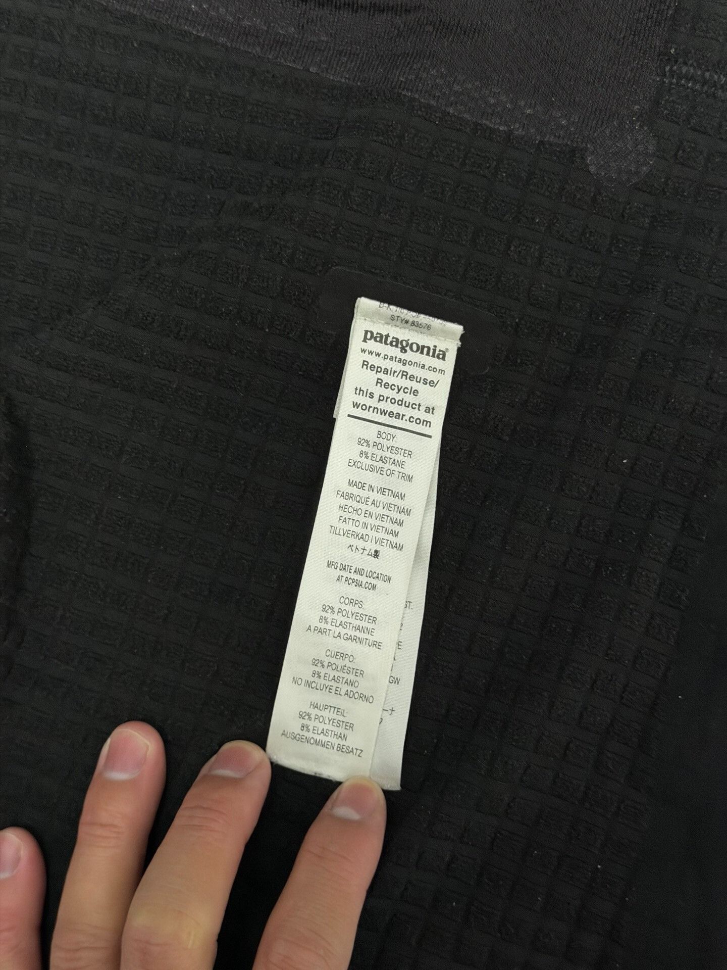 Paa Patagonia R1 TechFace Hoody Black Medium Size US M / EU 48-50 / 2 - 6 Thumbnail
