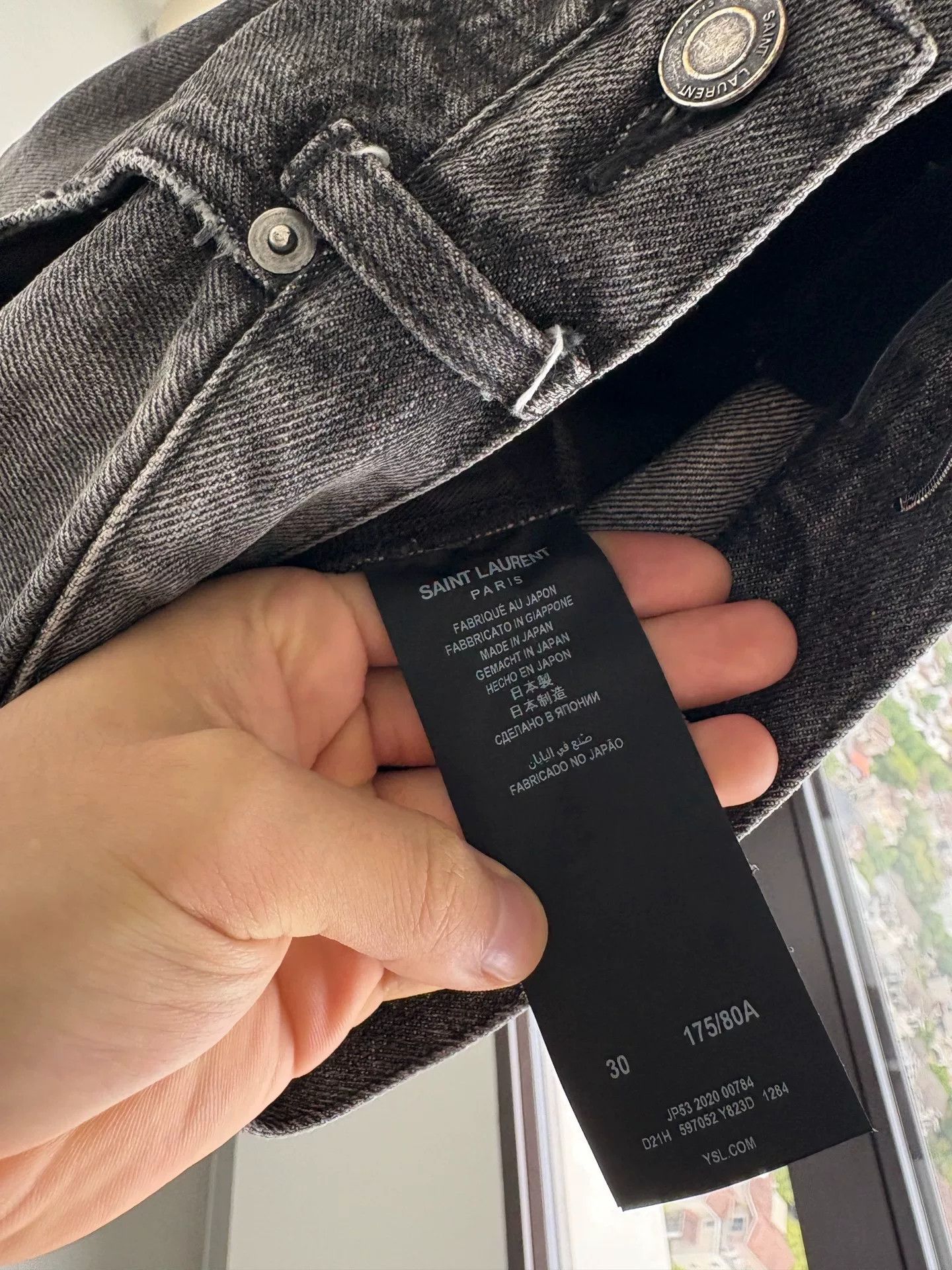 Saint Laurent Paris Saint Laurent Gray Denim Trousers 30 Size Size US 30 / EU 46 - 3 Thumbnail