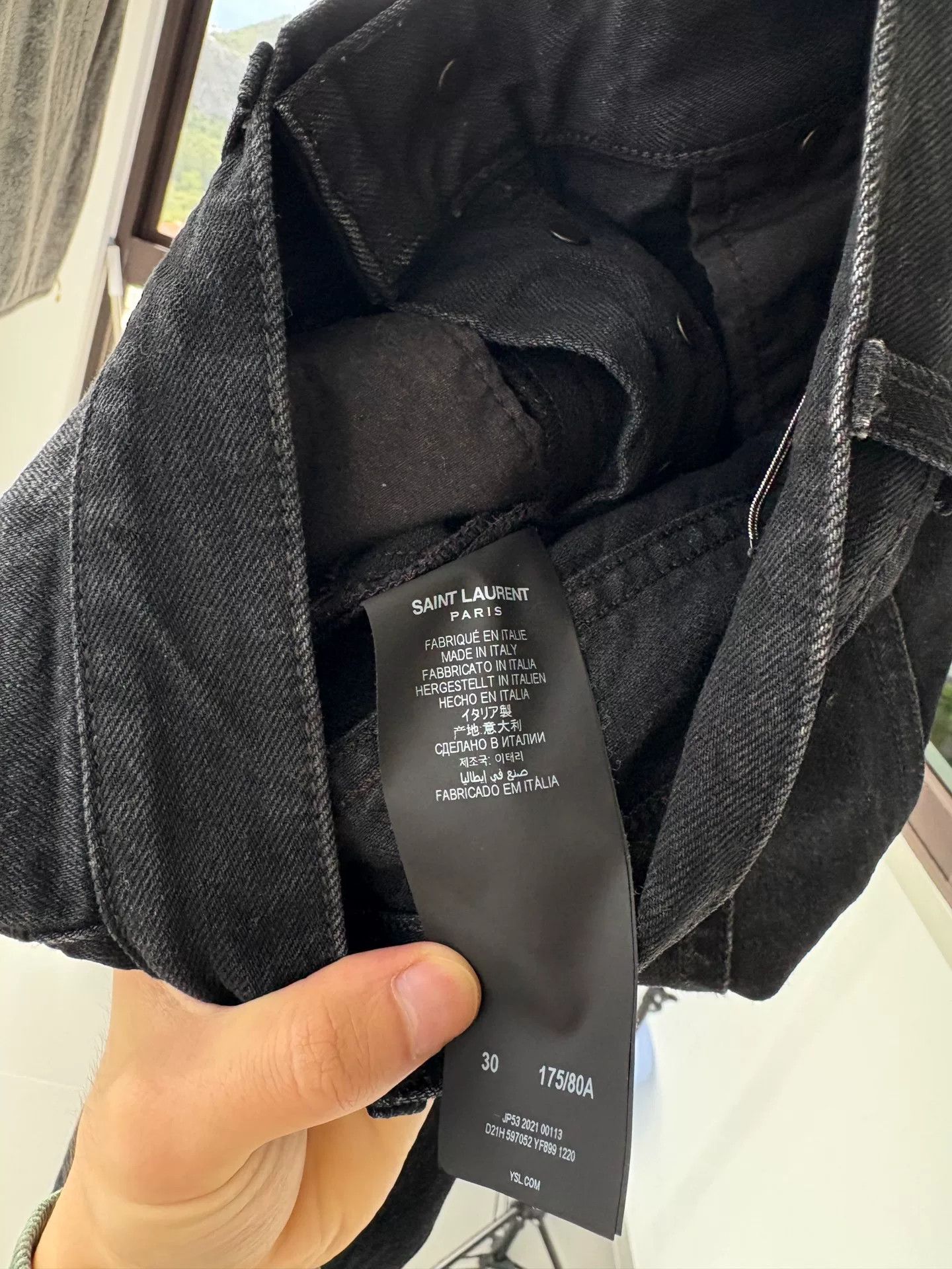 Saint Laurent Paris Saint Laurent Black Denim Slim Pants Size US 30 / EU 46 - 3 Thumbnail