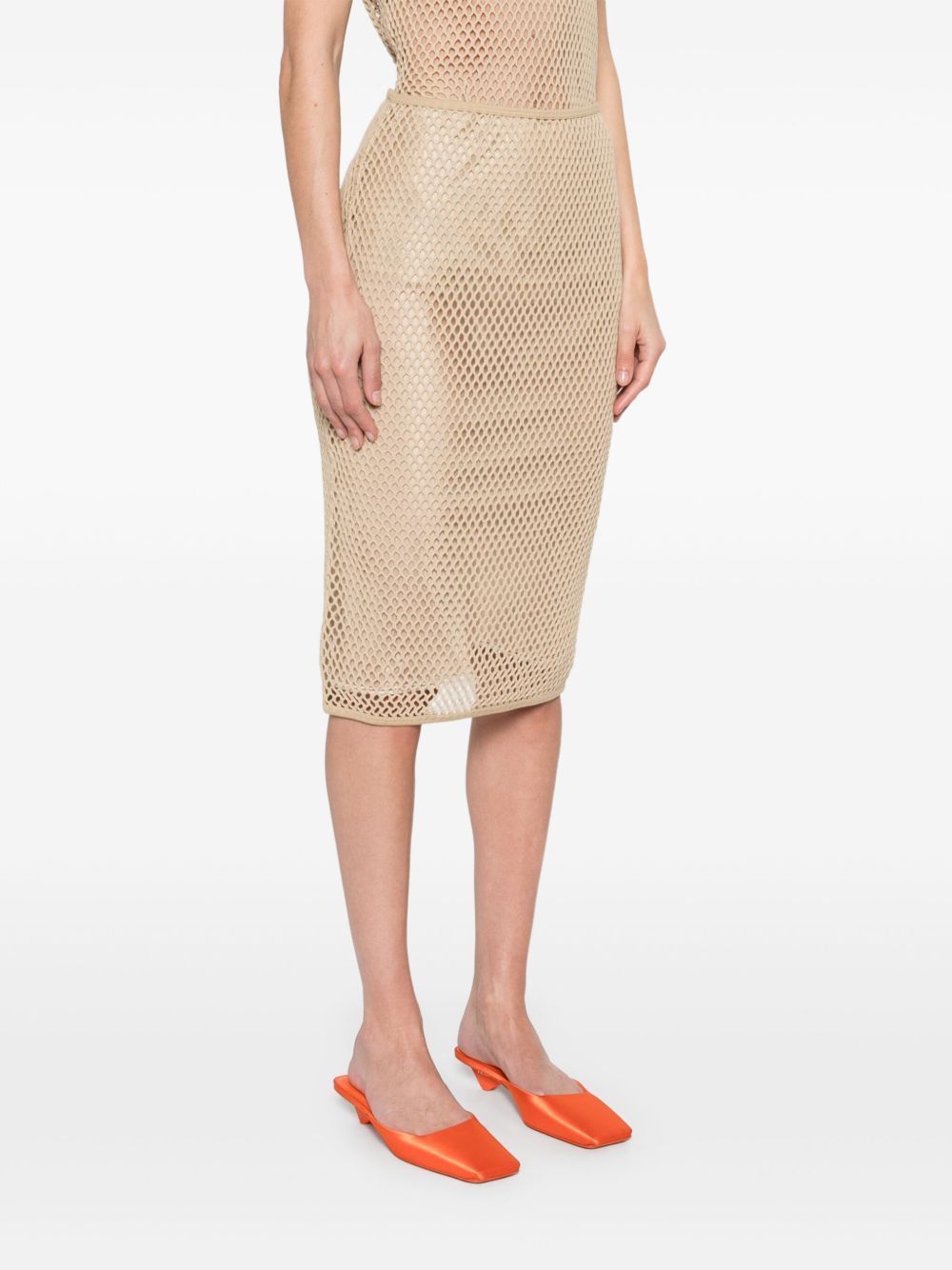 Prada OPEN-KNIT MIDI SKIRT Size 26" / US 2 / IT 38 - 3 Thumbnail