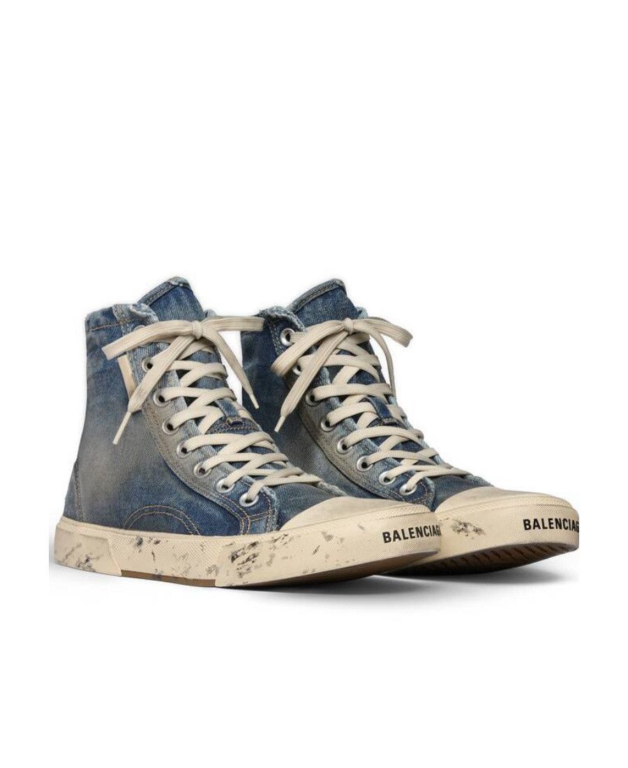 Balenciaga Paris High Top Denim Sneakers Men's Size US 6 / EU 39 - 3 Thumbnail