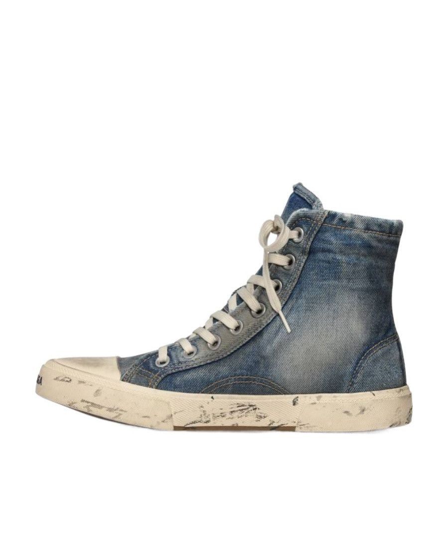 Balenciaga Paris High Top Denim Sneakers Men's Size US 8 / EU 41 - 2 Thumbnail